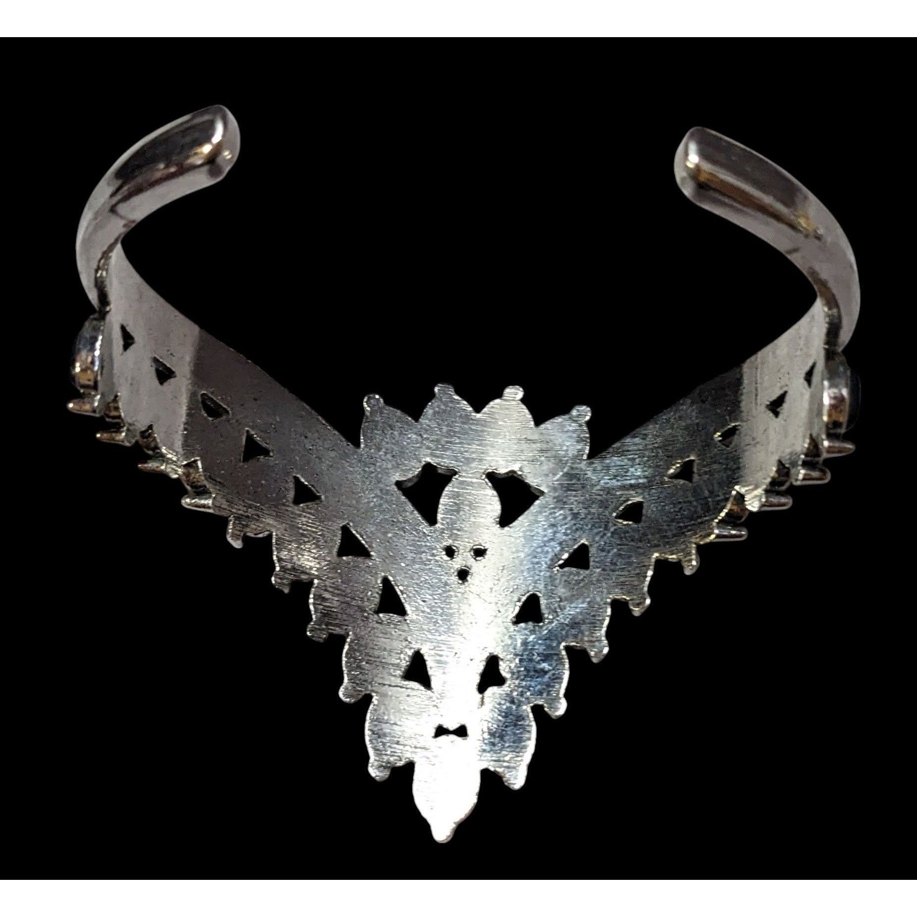 Other Gothic Vampire Black And Silver Tone Cuff Bracelet Size ONE SIZE - 3 Thumbnail