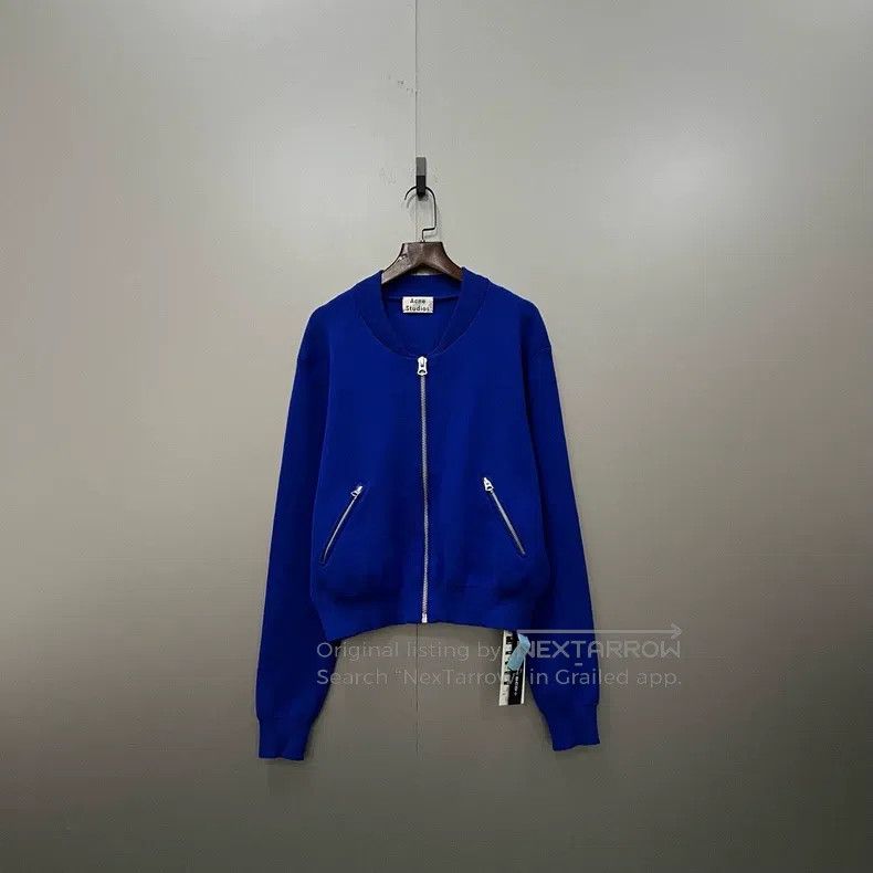 Acne Studios Acne Studios Blue Knit Zip-up Jacket Size US S / EU 44-46 / 1 - 1 Thumbnail