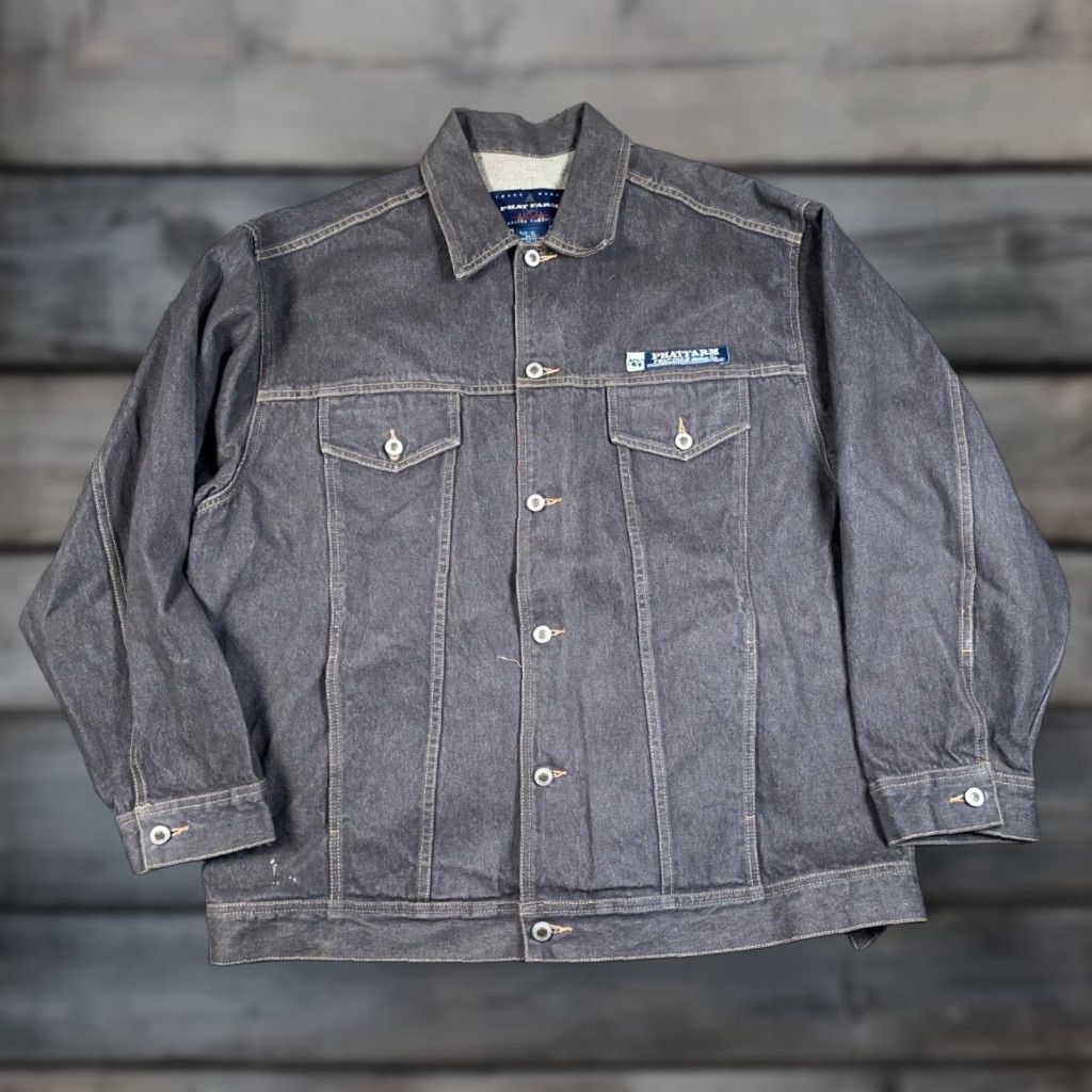 Phat Farm VINTAGE Phat Farm Jean Jacket Men's 2XL Gray Denim Streetwear Hip Hop Retro Size US 39 - 1 Thumbnail