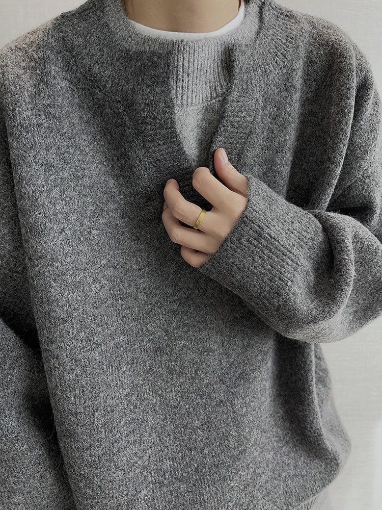 Japanese Brand × Vintage Cleanfit retro punk double layer effect sweater knitwear Size US M / EU 48-50 / 2 - 3 Thumbnail