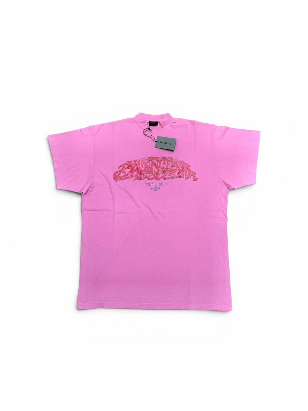 Balenciaga Balenciaga Off Shore Tee Shirt Pink Size US L / EU 52-54 / 3 - 1 Thumbnail