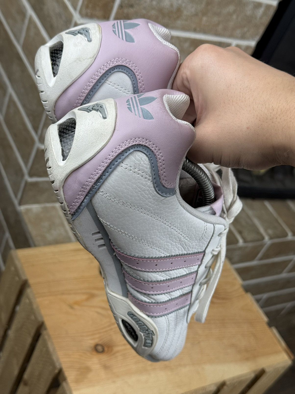 Adidas Adidas Goodyear Vintage Leather Y2K White /Pink Shoes Size US 8 / IT 38 - 10 Thumbnail