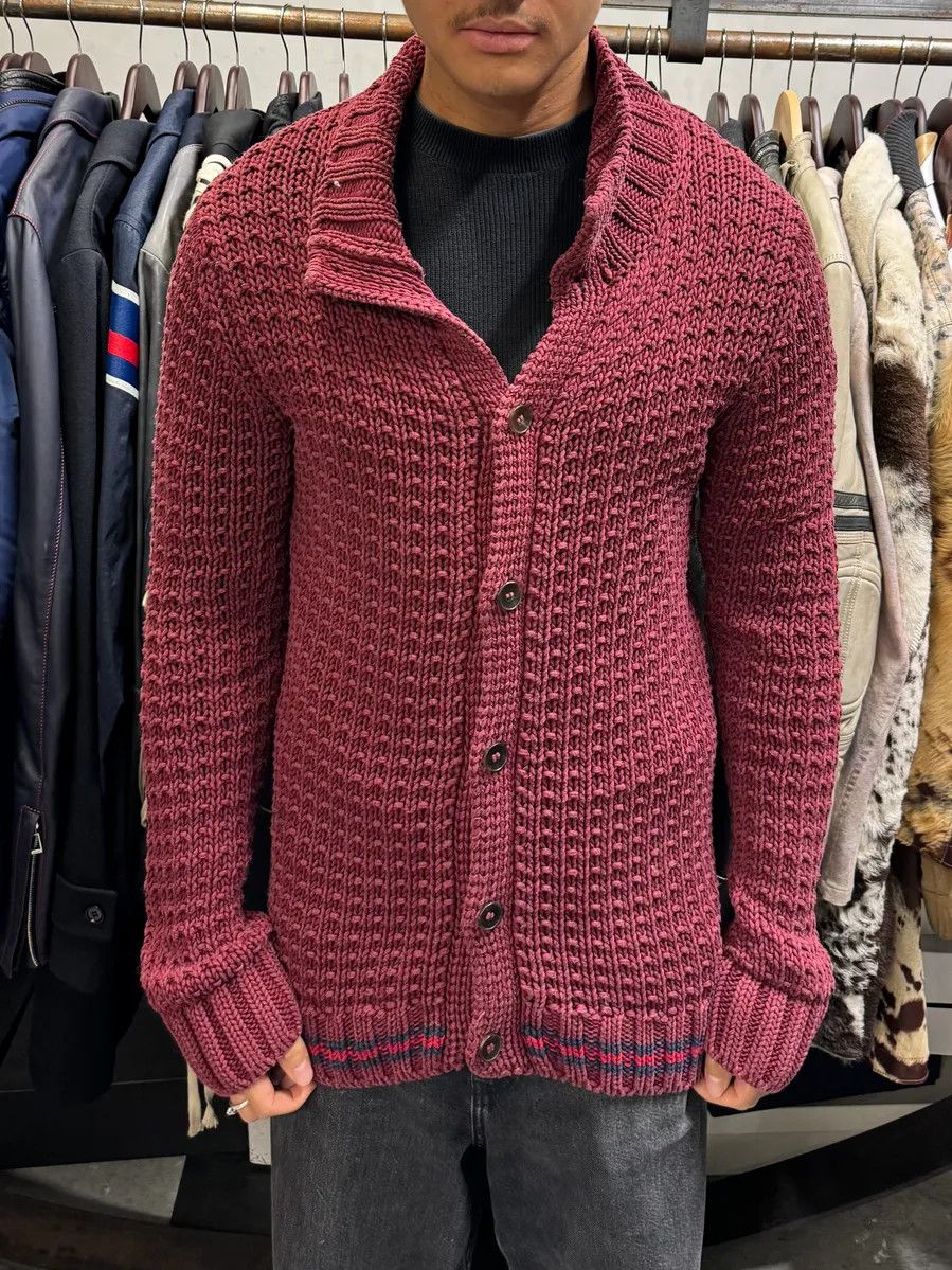 Gucci 2000s Gucci Red Wool Buttoned Cardigan Sweater Size US L / EU 52-54 / 3 - 2 Thumbnail