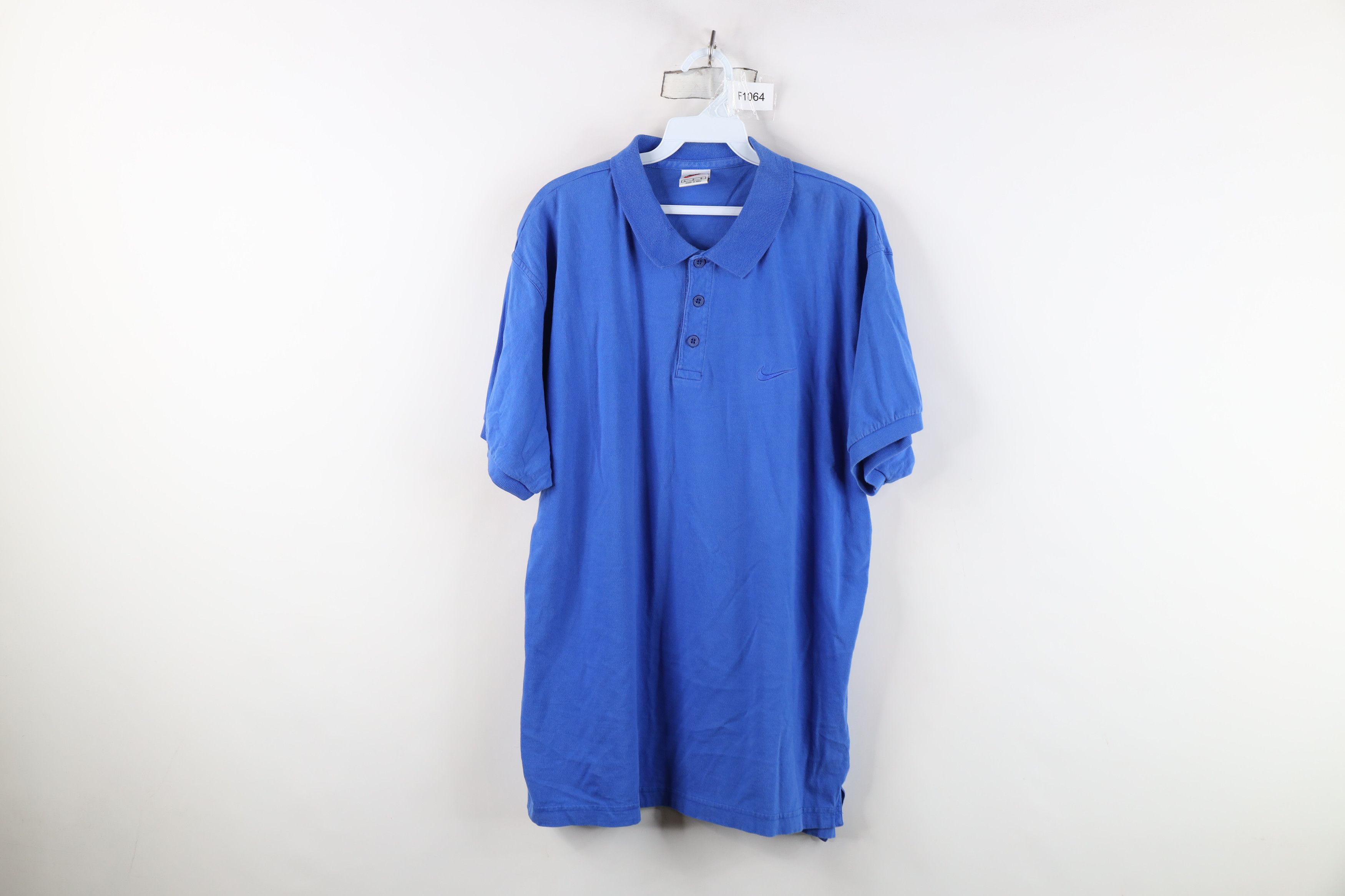 Nike Vintage 90s Nike Scott Mini Swoosh Golf Polo Shirt Blue Size US L / EU 52-54 / 3 - 1 Thumbnail
