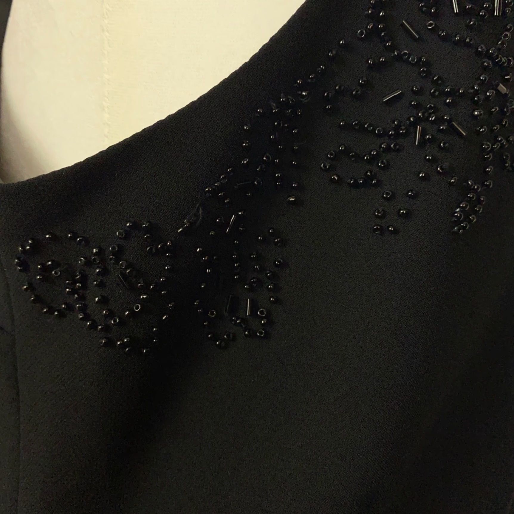 Vintage Leslie Fay Dress Womens Size 10 Black Sleeveless Beaded Fit Flare Above Knee Size L / US 10 / IT 46 - 7 Thumbnail