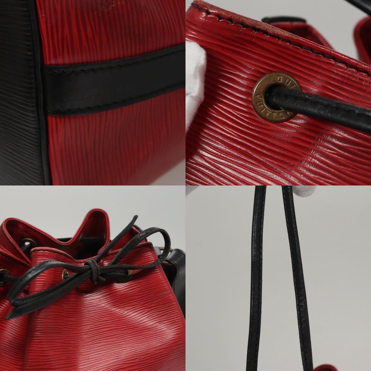 Louis Vuitton LOUIS VUITTON Epi Petit Noe Shoulder Bag Bicolor Black Red Size ONE SIZE - 11 Thumbnail