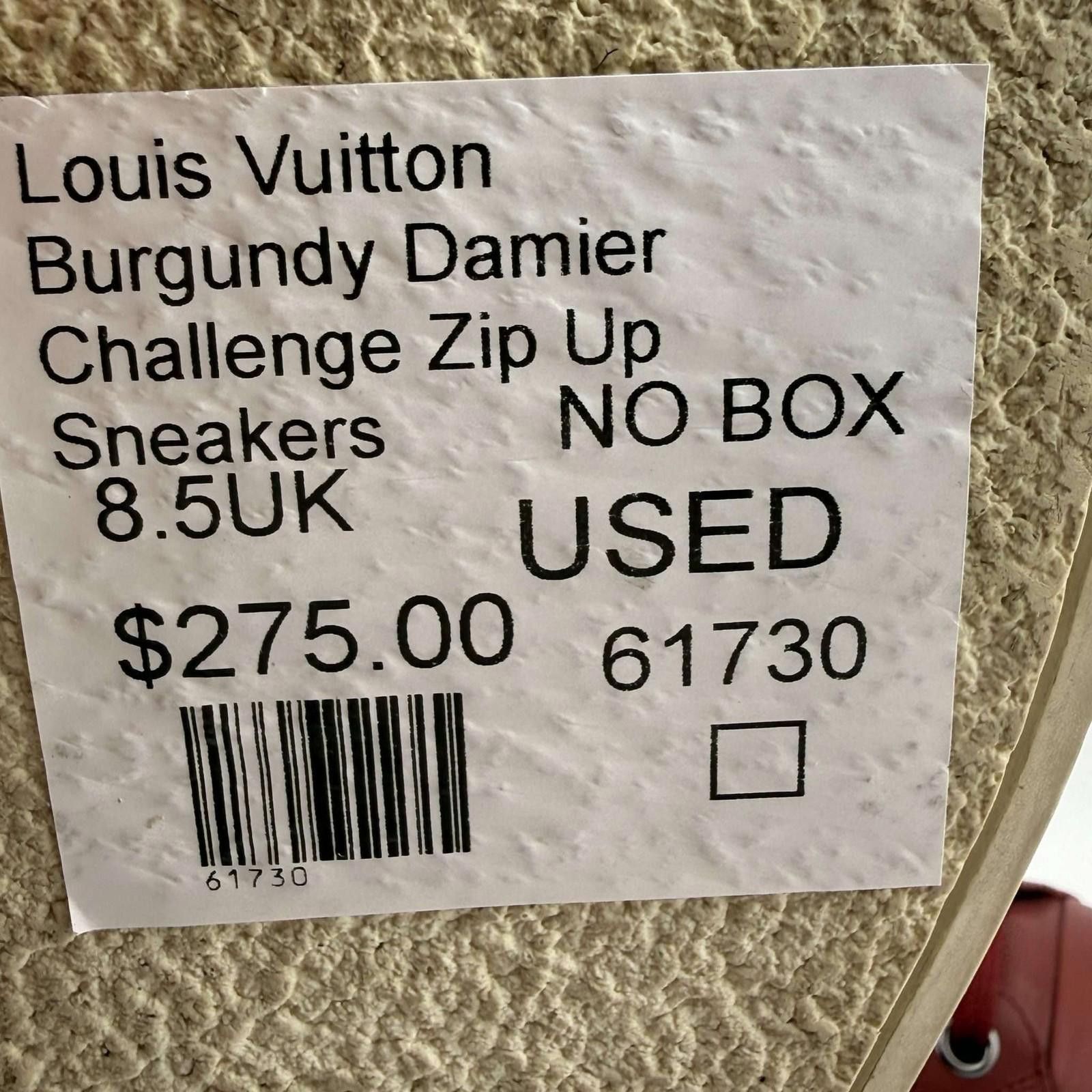 Louis Vuitton Louis Vuitton Burgundy Damier ZipUp Shoes 8.5UK Used No Box Size US 9 / EU 42 - 8 Thumbnail