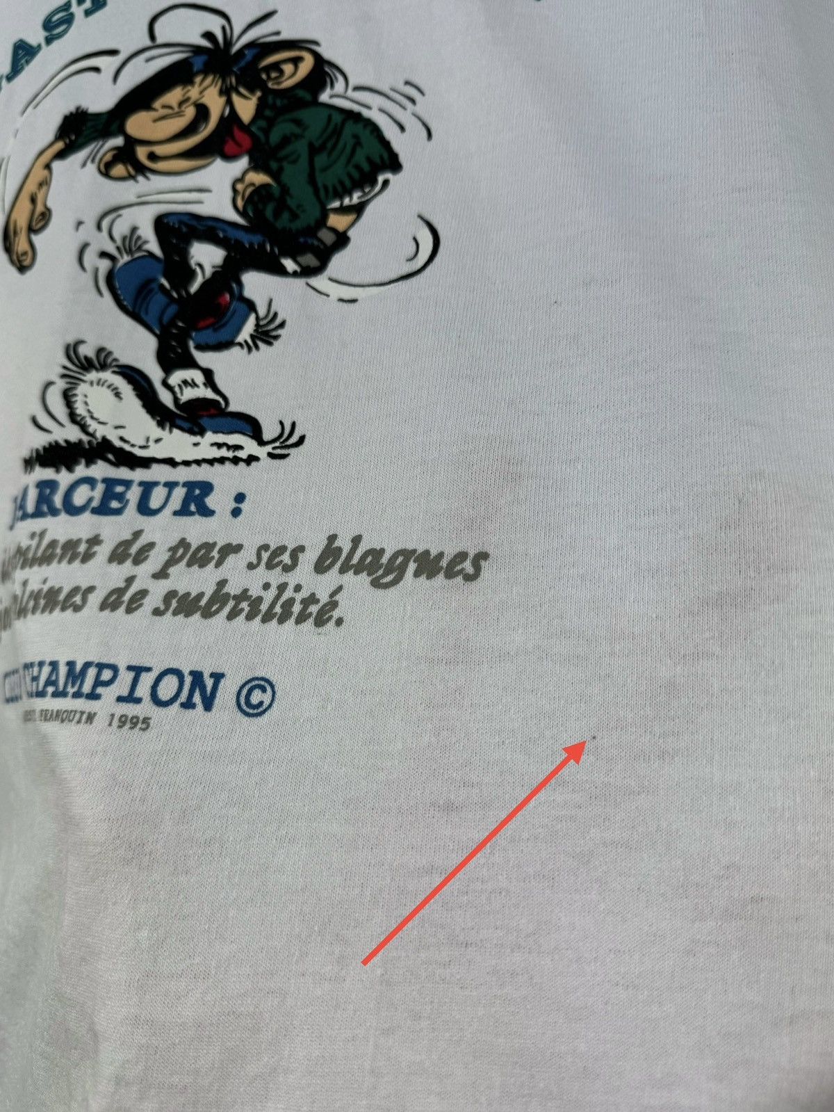 Fruit Of The Loom × Vintage Gaston Lagaffe 1995 Vintage Best Fruit of the Loom T-Shirt Size US XL / EU 56 / 4 - 14 Thumbnail