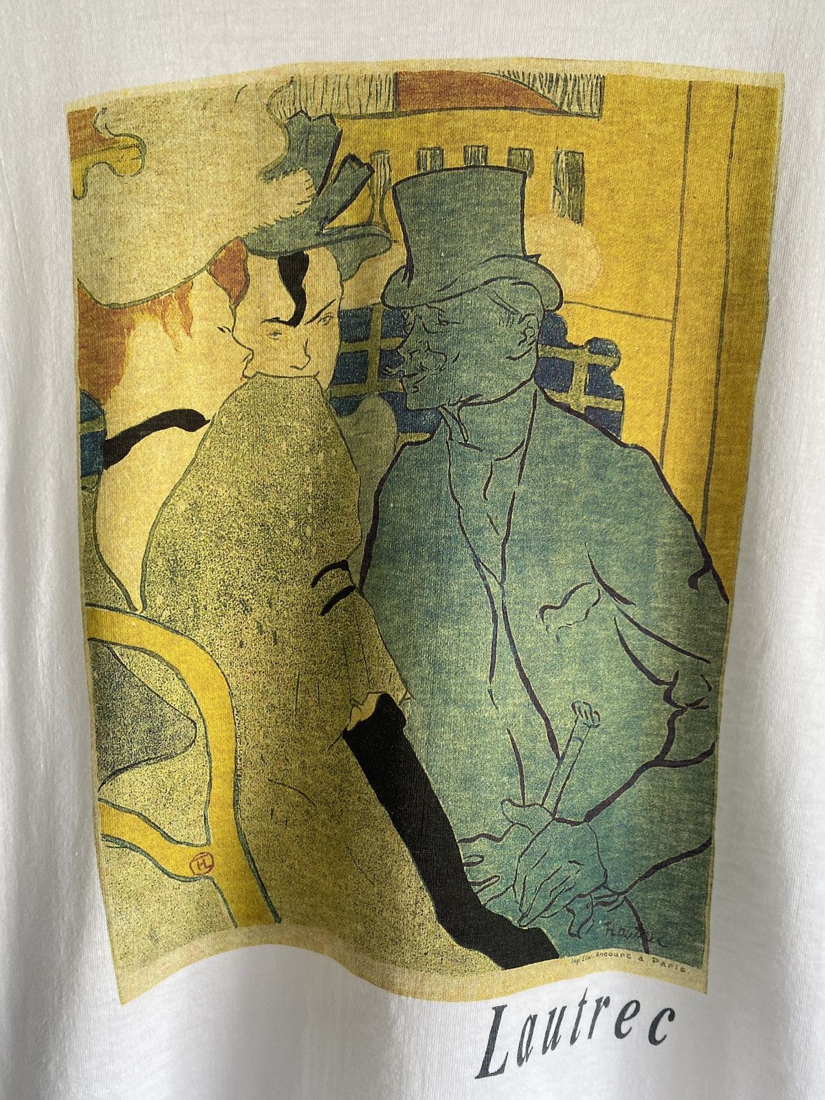 Vintage Vintage Disstressed Lautrec Art Tee Size US L / EU 52-54 / 3 - 2 Thumbnail