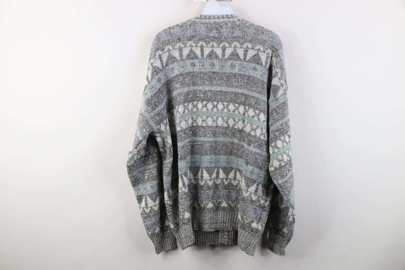 Vintage Vintage 90s Streetwear Striped Knit Cardigan Sweater Size US L / EU 52-54 / 3 - 10 Thumbnail