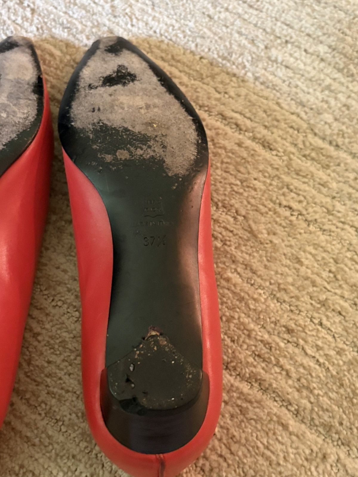 Jil Sander Jil Sander Red Pointed Flats Size US 7.5 / IT 37.5 - 6 Thumbnail