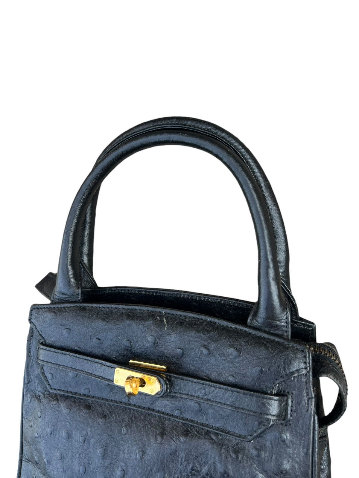 Leather × Vintage Vintage Ostrich Leather Mini Kelly Bag Torrente Paris Size ONE SIZE - 5 Thumbnail