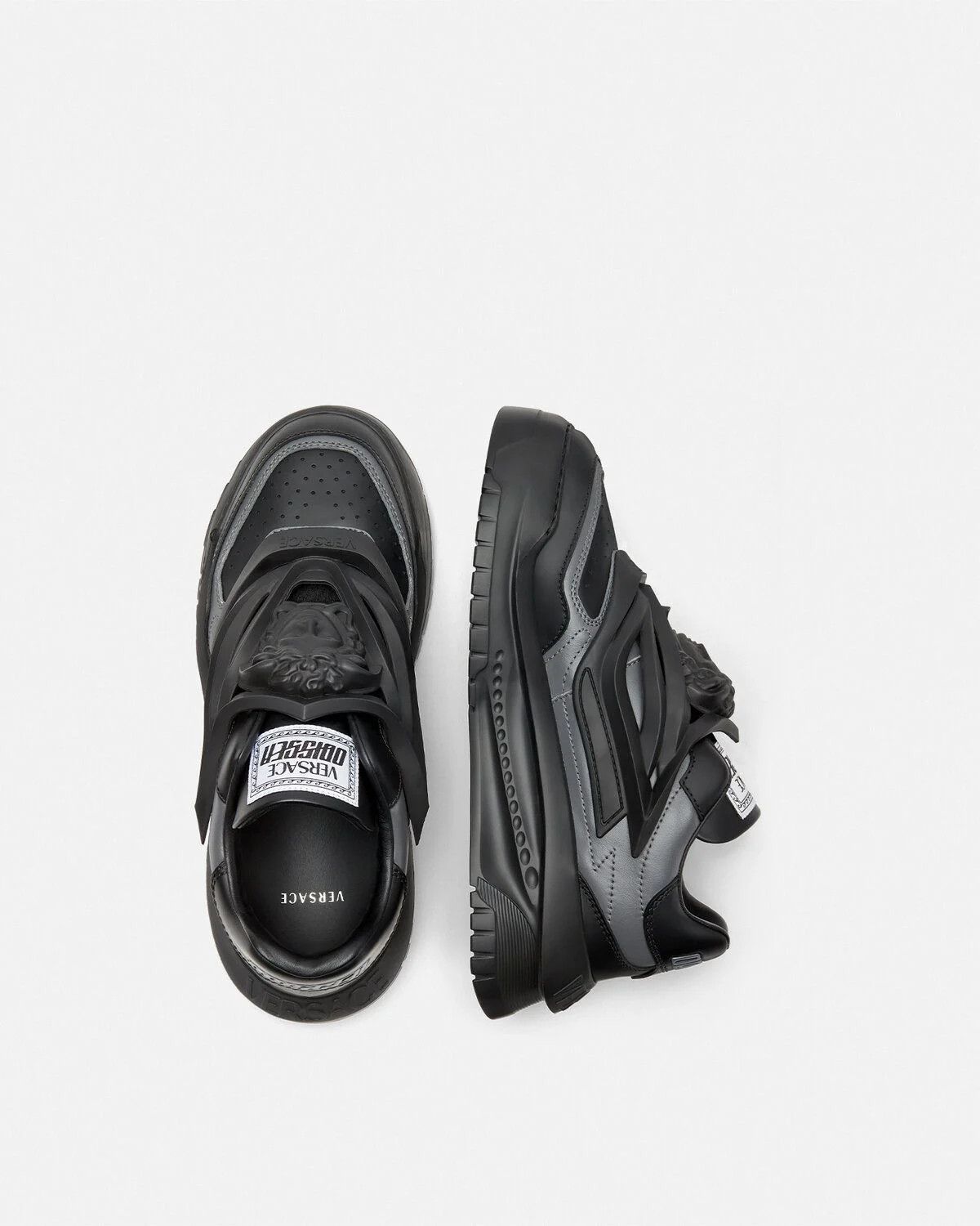 Versace o1s22i1n1224 Odissea Two-Tone Smooth Leather Sneakers Size US 8 / EU 41 - 4 Thumbnail