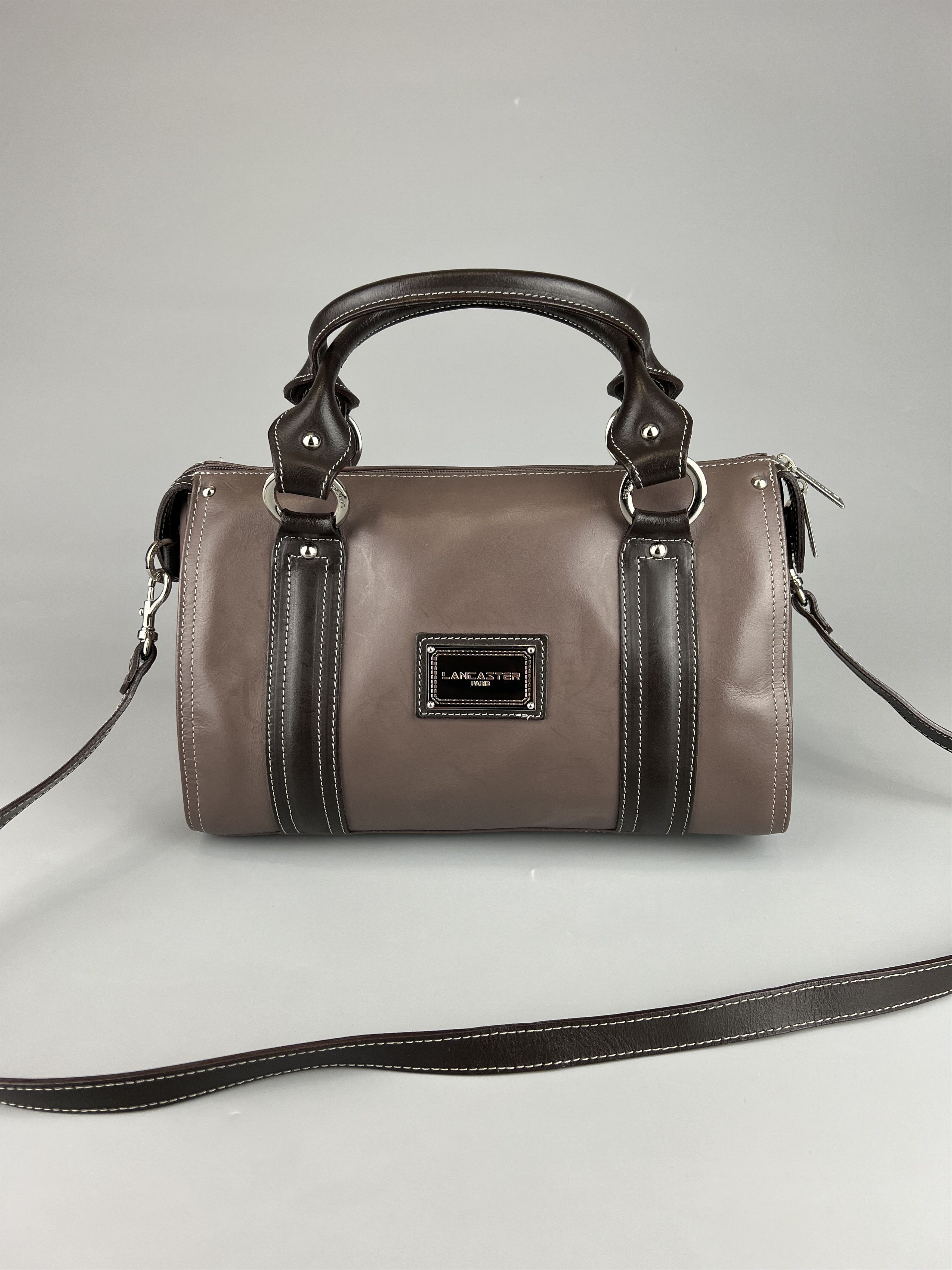 Designer Lancaster Brown Leather Crossbody Bag Size ONE SIZE - 1 Thumbnail