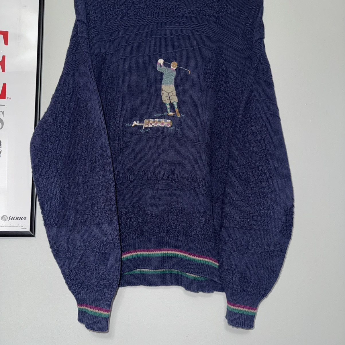 Vintage VINTAGE 90s CYPRES LINKS GOLF EMBROIDERED TEXTURED SWEATER Size US XL / EU 56 / 4 - 3 Thumbnail