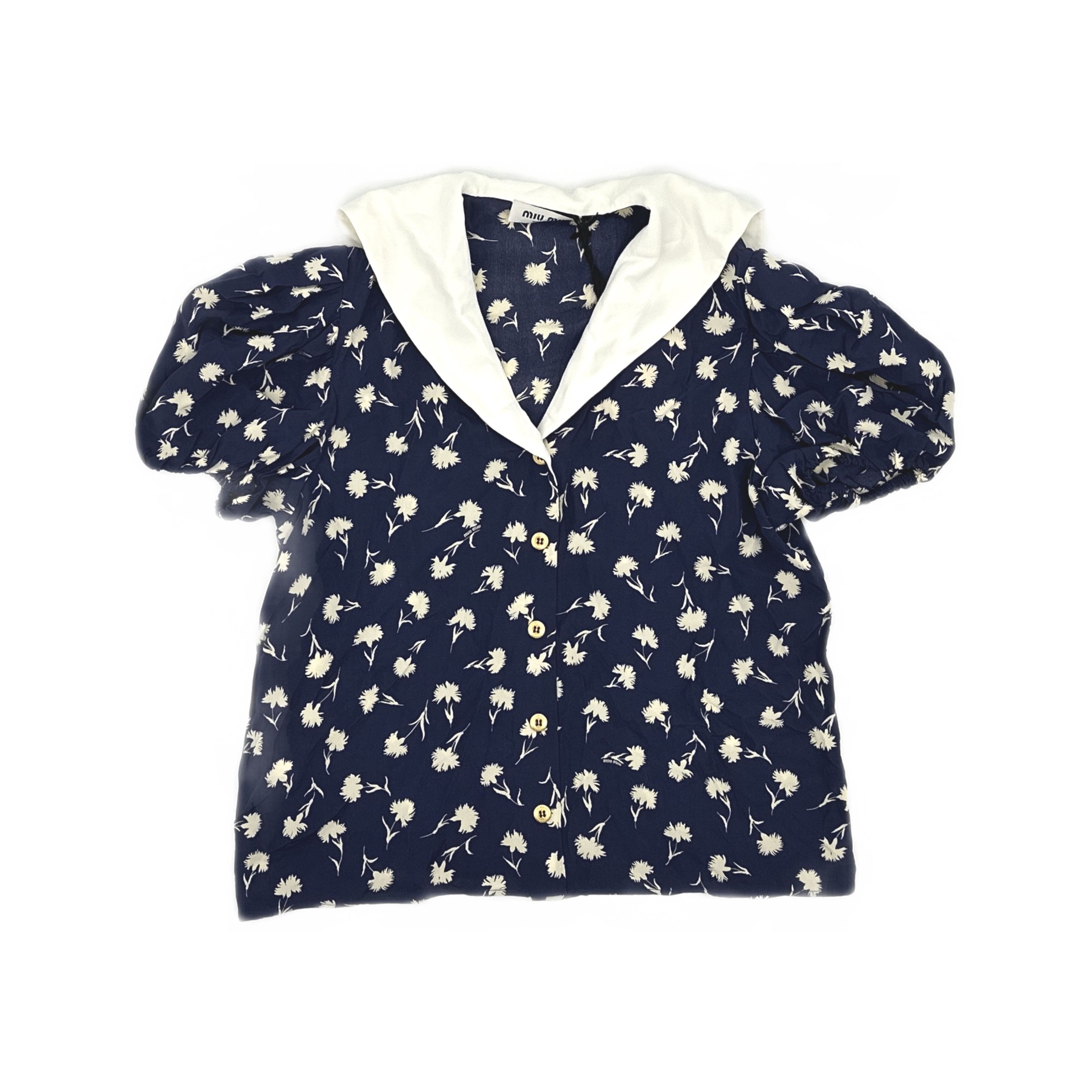 Miu Miu Miu Miu Floral Silk Button Up Shirt Size 38 Size XS / US 0-2 / IT 36-38 - 1 Thumbnail
