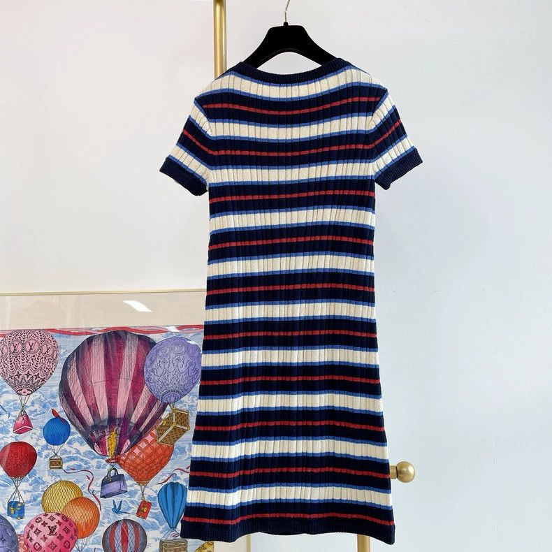 Chanel Chanel Striped knitted short-sleeved dress Size XS / US 0-2 / IT 36-38 - 2 Thumbnail