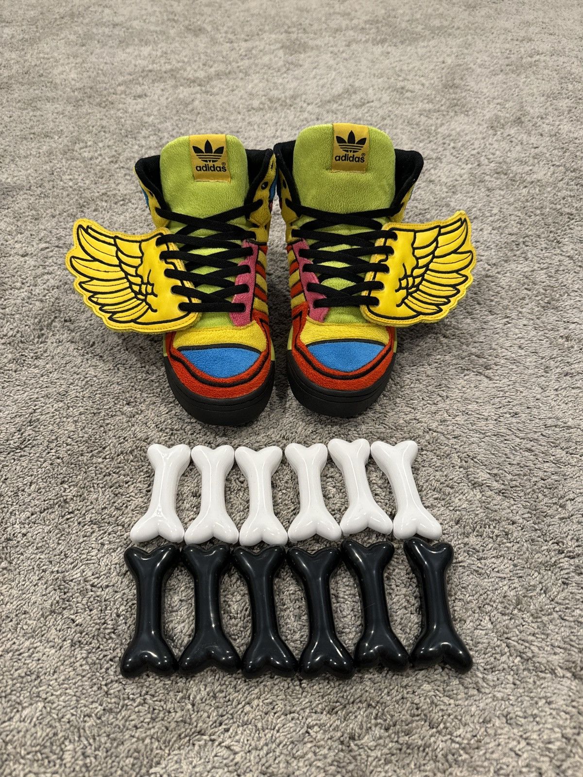 image of Adidas, Jeremy Scott, G61380 Wings And Bones, Size 11,! Shoes in Yellow, Men's