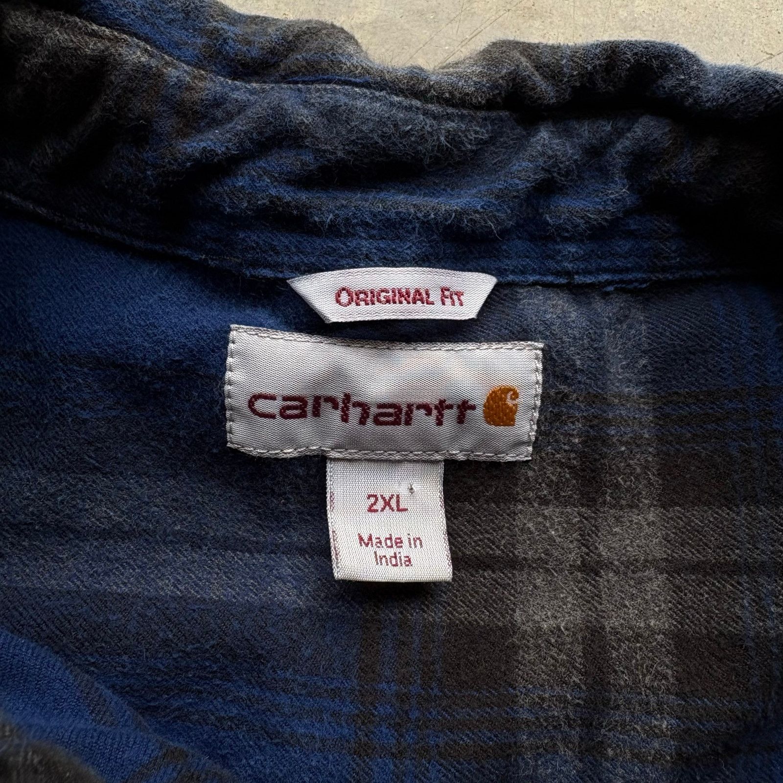 Carhartt Beautiful Vintage Y2K Carhartt Blue Thick Flannel Shirt Size US XXL / EU 58 / 5 - 4 Thumbnail
