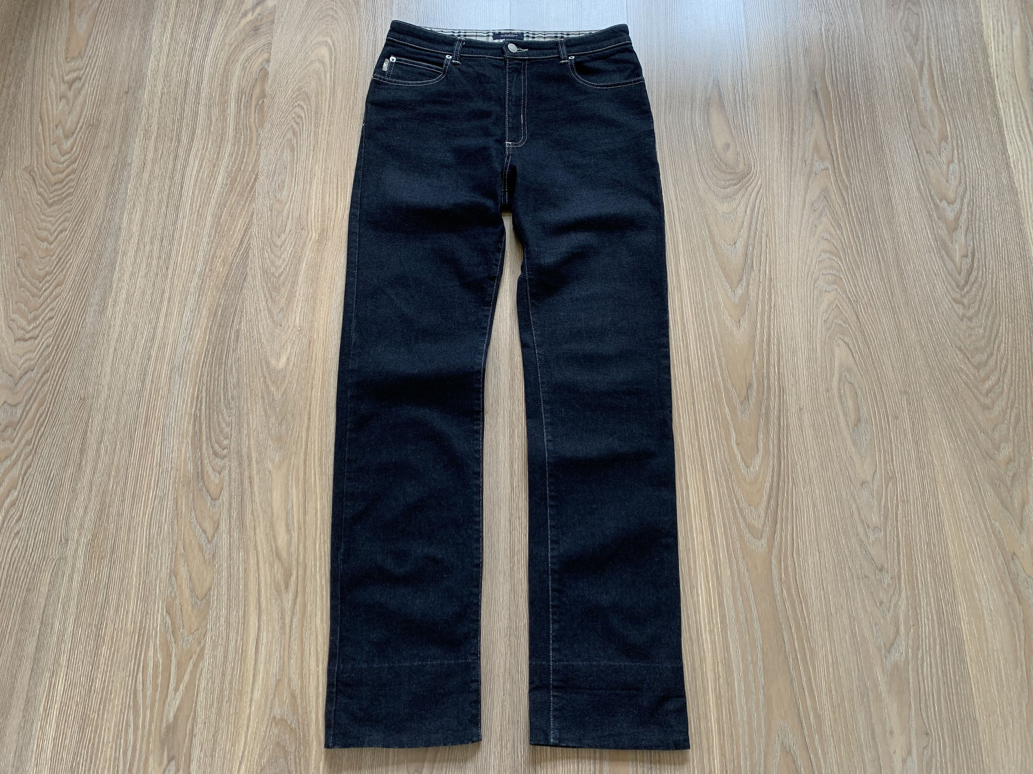 Burberry × Vintage Burberry Vintage Womens Blue Denim Jeans Plaid Cuffs Size 32" / US 10 / IT 46 - 2 Thumbnail