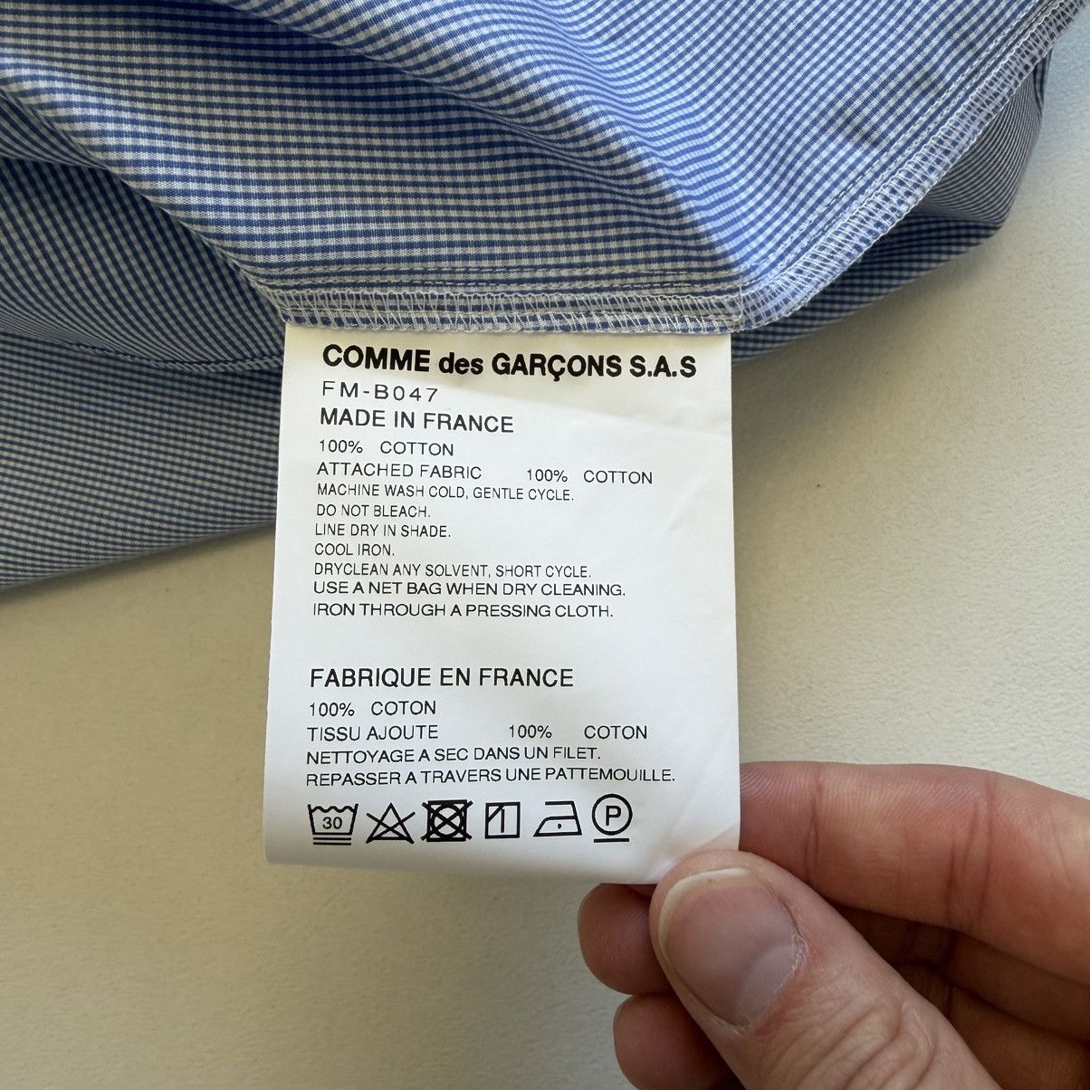 Comme des Garcons Blue/White Patch Work Check Gingham Shirt Size US M / EU 48-50 / 2 - 10 Thumbnail