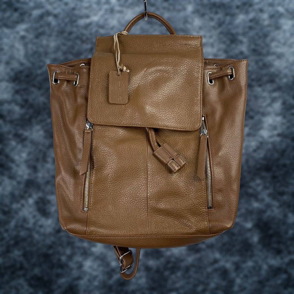 Clarks Backpack Brown Leather Pebbled - Medium Women School Pockets Tote/Handbag Style Zip Closure Travel Casual Vintage: No
