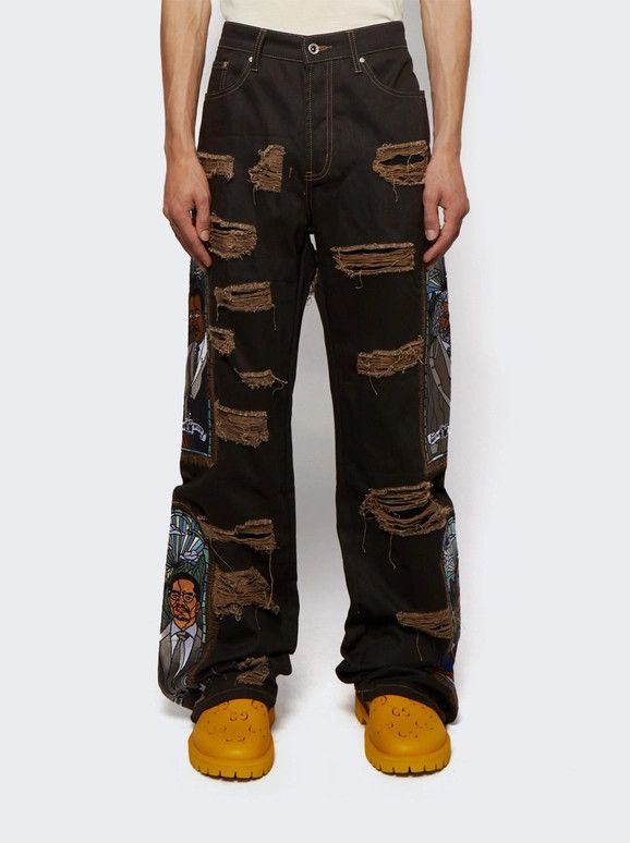 Barriers × Who Decides War o1gr1nt0525 NY Monument Denim in Coal Black Size US 26 / EU 42 - 4 Thumbnail