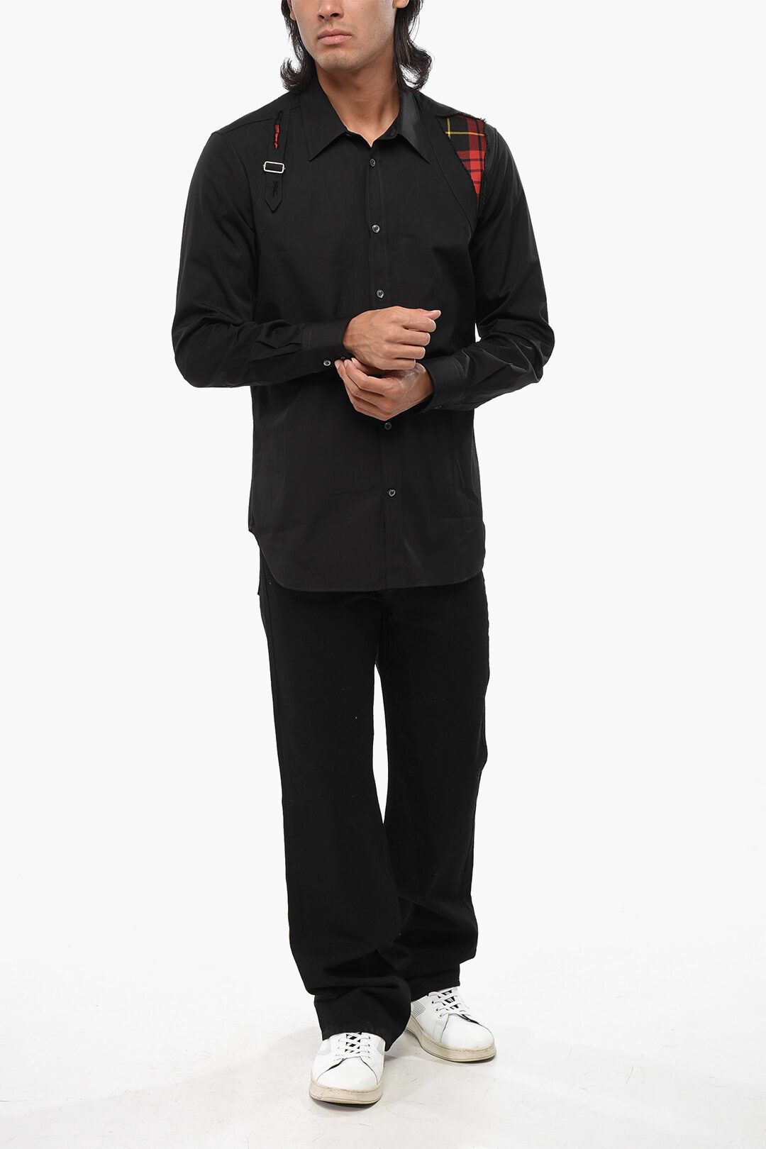 Alexander McQueen og1mm0925 Poplin Cotton Shirt in Black Size US L / EU 52-54 / 3 - 4 Thumbnail