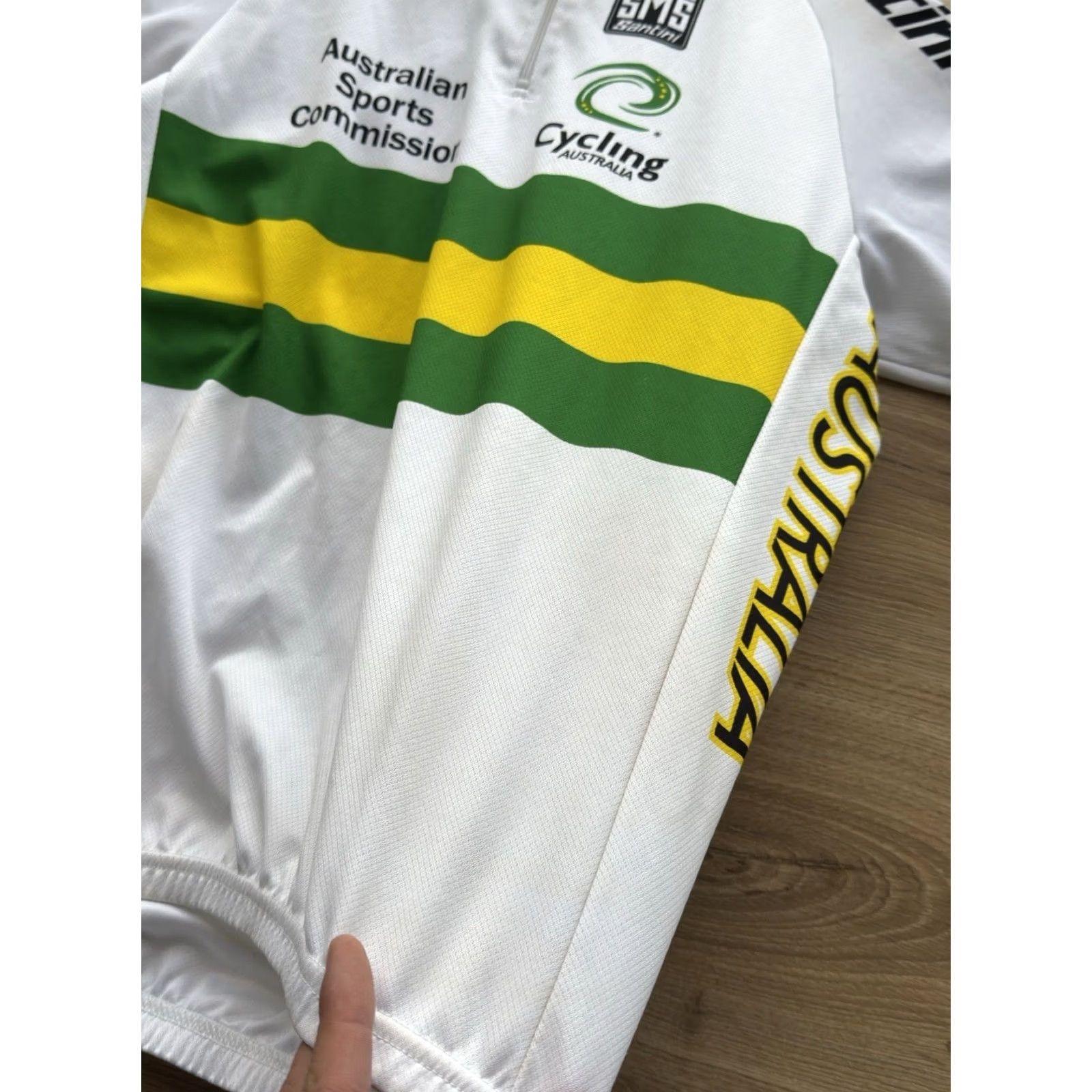 Vintage VINTAGE SMS Santini Australia Cycling Jersey Maillot T-Shirt Shirt Short Sleeve White L Mens Cycling 90s Size US L / EU 52-54 / 3 - 7 Thumbnail