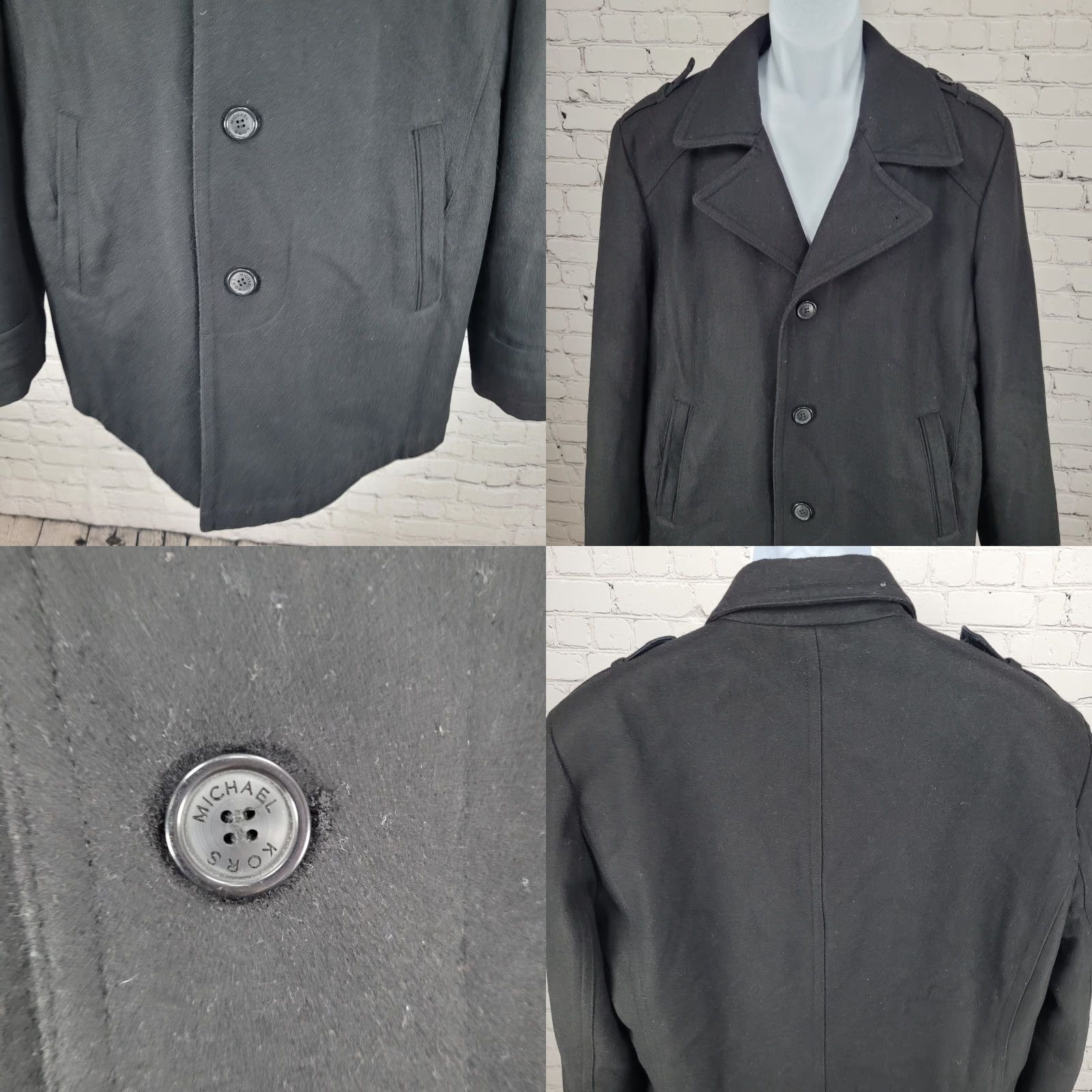Michael Kors Michael Kors Mens Coat LT Black Wool Blend Insulated Quilted Lining Buttoned Size US L / EU 52-54 / 3 - 8 Thumbnail