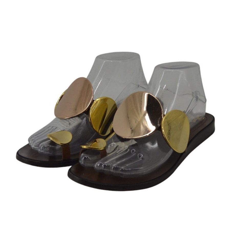 Tory Burch Tory Burch Brown Gold Sandals Size 8 Size US 8 / IT 38 - 1 Thumbnail
