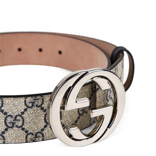GUCCI Men'S Logo Canvas Gg Supreme Belt