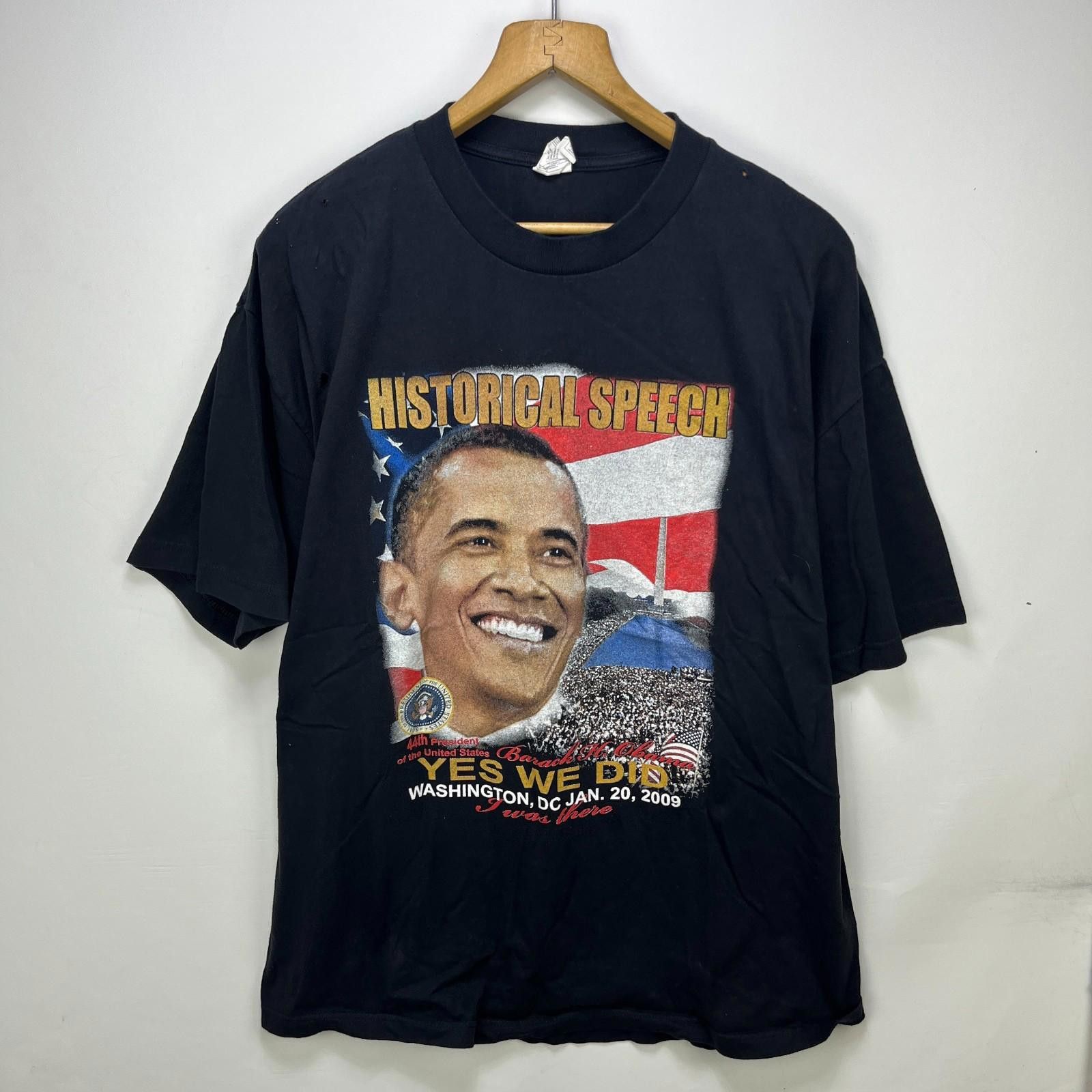 Vintage Vintage Barack Obama Historical Speech USA Y2K T-Shirt 2XL Size US XXL / EU 58 / 5 - 1 Thumbnail