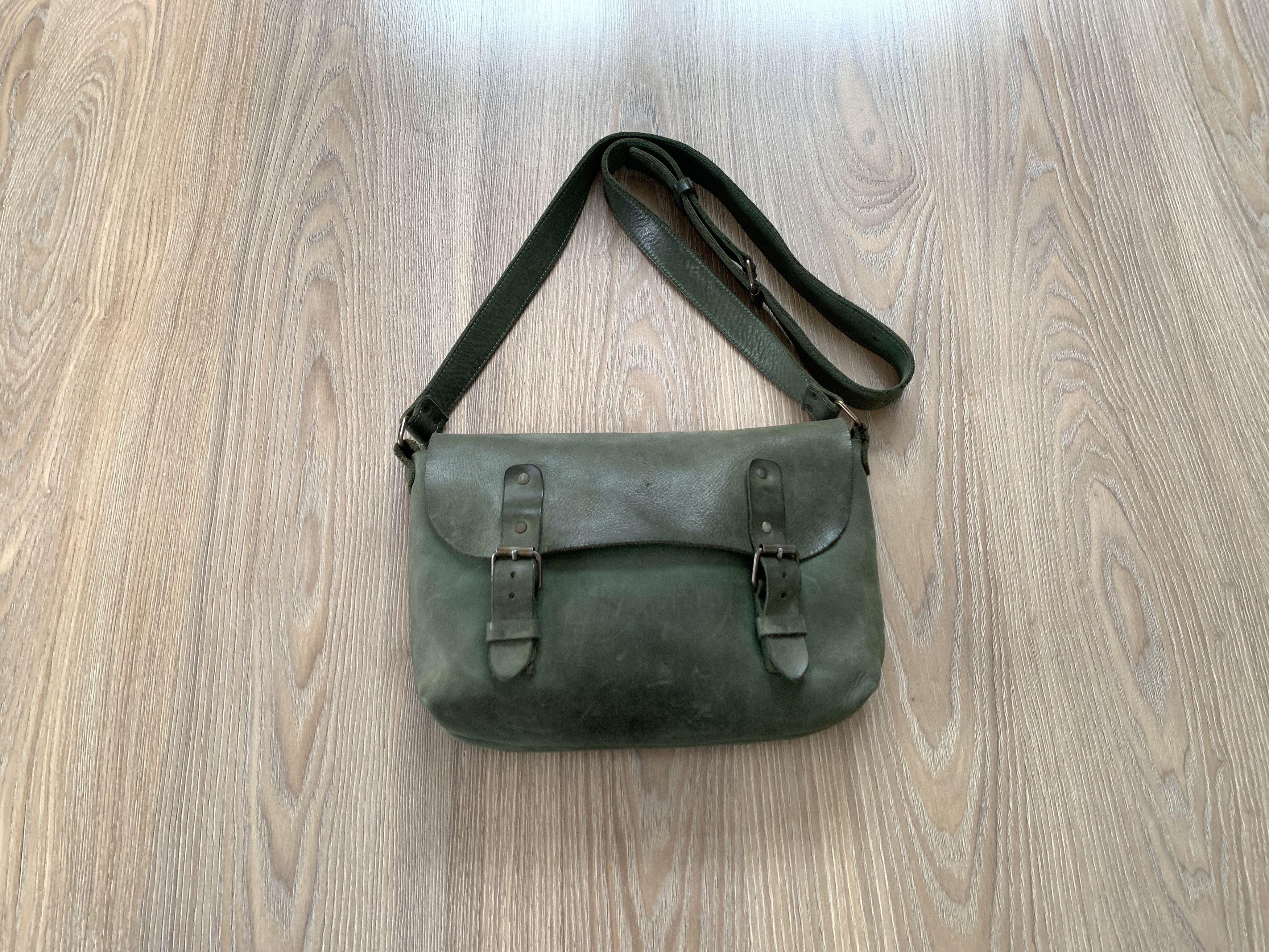 Other Hand Made Retro Vintage Green Leather Courier Messenger Bag Size ONE SIZE - 1 Thumbnail