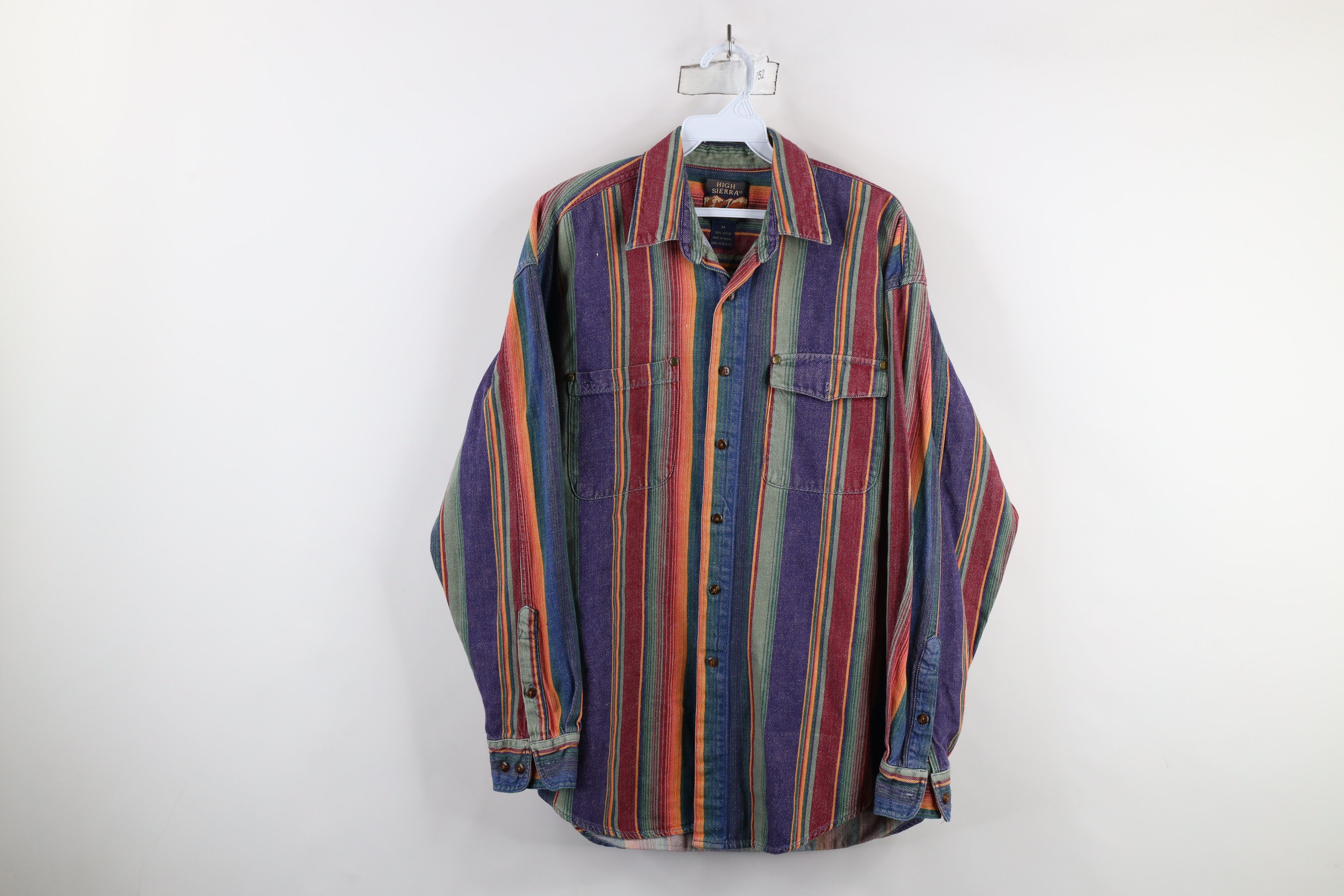 Vintage Vintage 90s Streetwear Striped Denim Jean Button Shirt Size US M / EU 48-50 / 2 - 1 Thumbnail