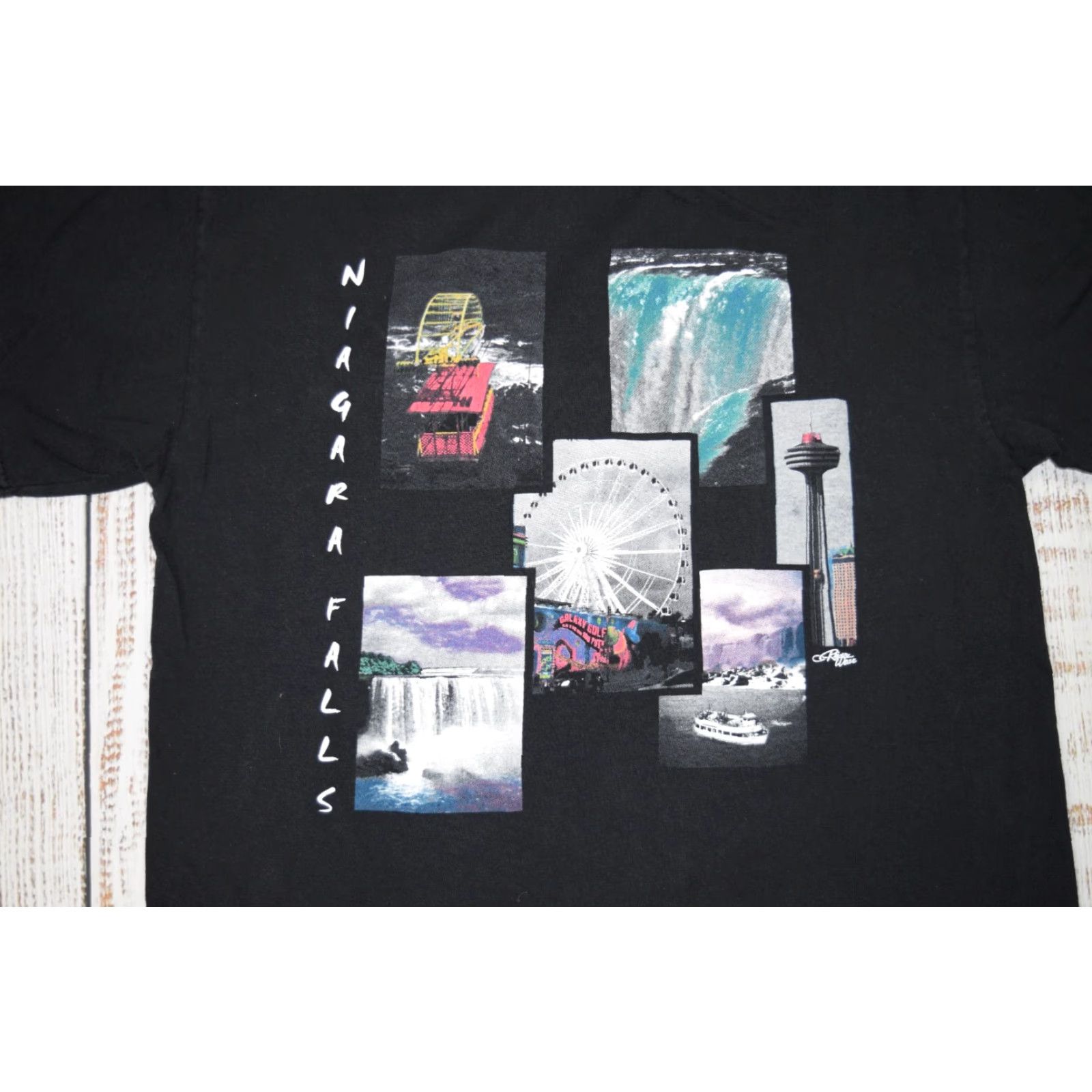 Vintage VINTAGE AllStyle Niagara Falls Black T-Shirt Medium Graphic Tourist 90s Mens Size US M / EU 48-50 / 2 - 2 Thumbnail