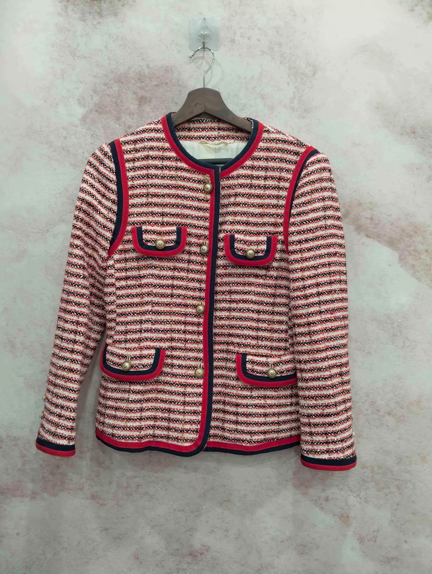 Gucci Gucci Red Stripe Tweed Jacket 42 Size M / US 6-8 / IT 42-44 - 1 Thumbnail