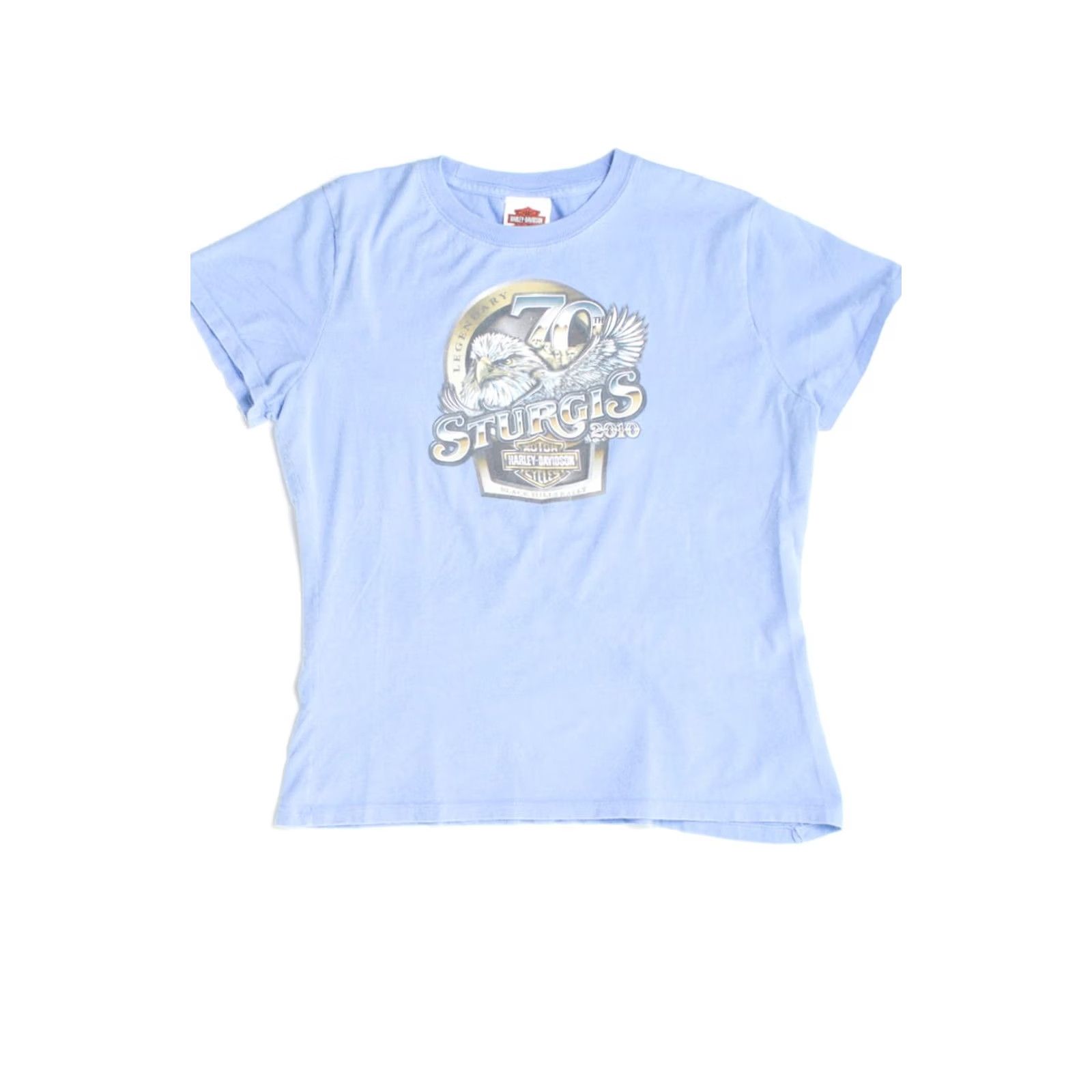 Harley Davidson VINTAGE Harley Davidson 2010 T-Shirt Medium Periwinkle 70th Anniversary Mens Size US M / EU 48-50 / 2 - 3 Thumbnail
