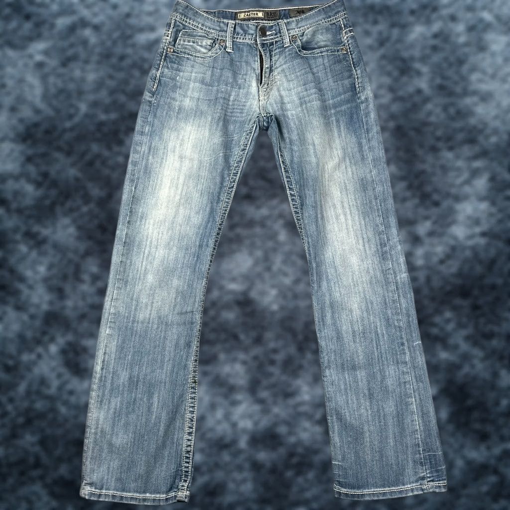 Vintage Buckle BKE Carter Jeans Stretch Denim 30x31 Men Blue Pants Thick Stitch Size US 30 / EU 46 - 1 Thumbnail
