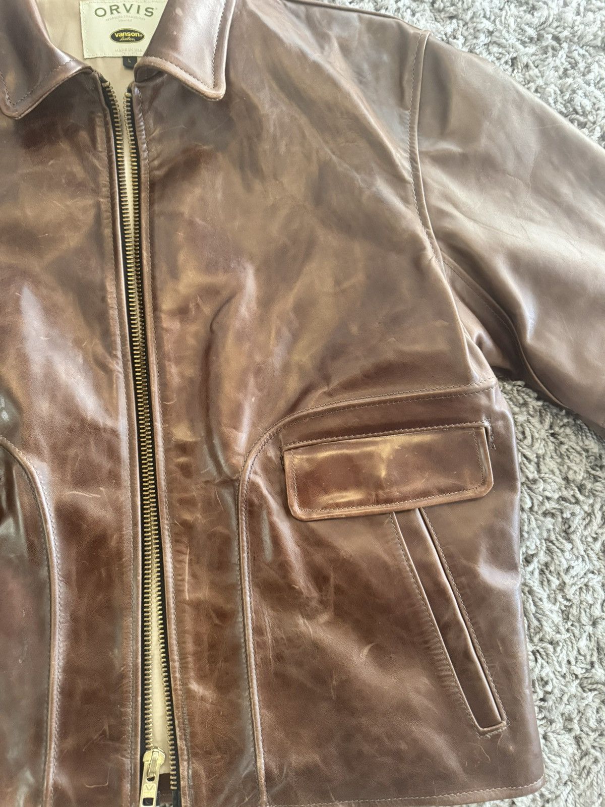 Vanson Leathers Badass near dead stock Orvis x Vanson Ike jacket - size L Size US L / EU 52-54 / 3 - 5 Thumbnail