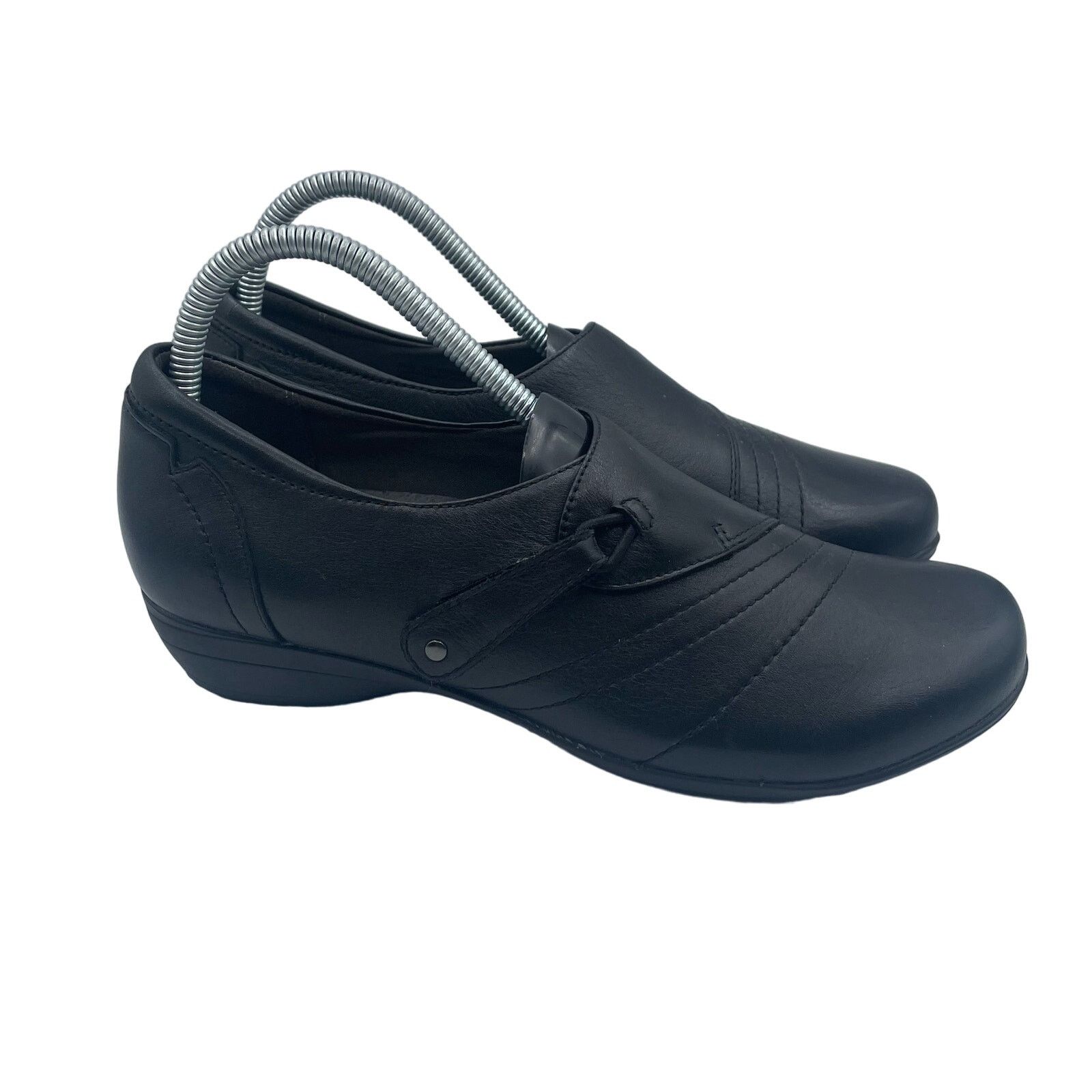Dansko Dansko Franny Nubuck Leather Loafers Clogs Shoes Black 39 Size US 8.5 / IT 38.5 - 2 Thumbnail