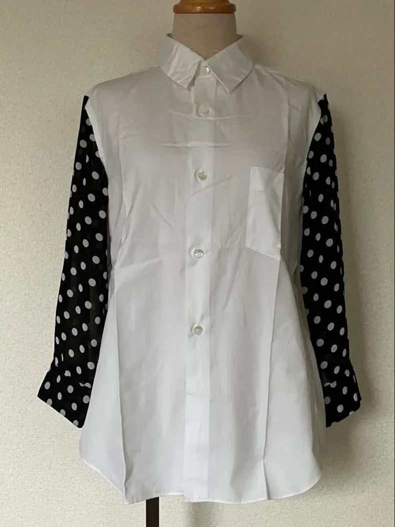 Comme des Garcons Comme Des Garcons White perspective black polka dot croppe Size S / US 4 / IT 40 - 2 Thumbnail