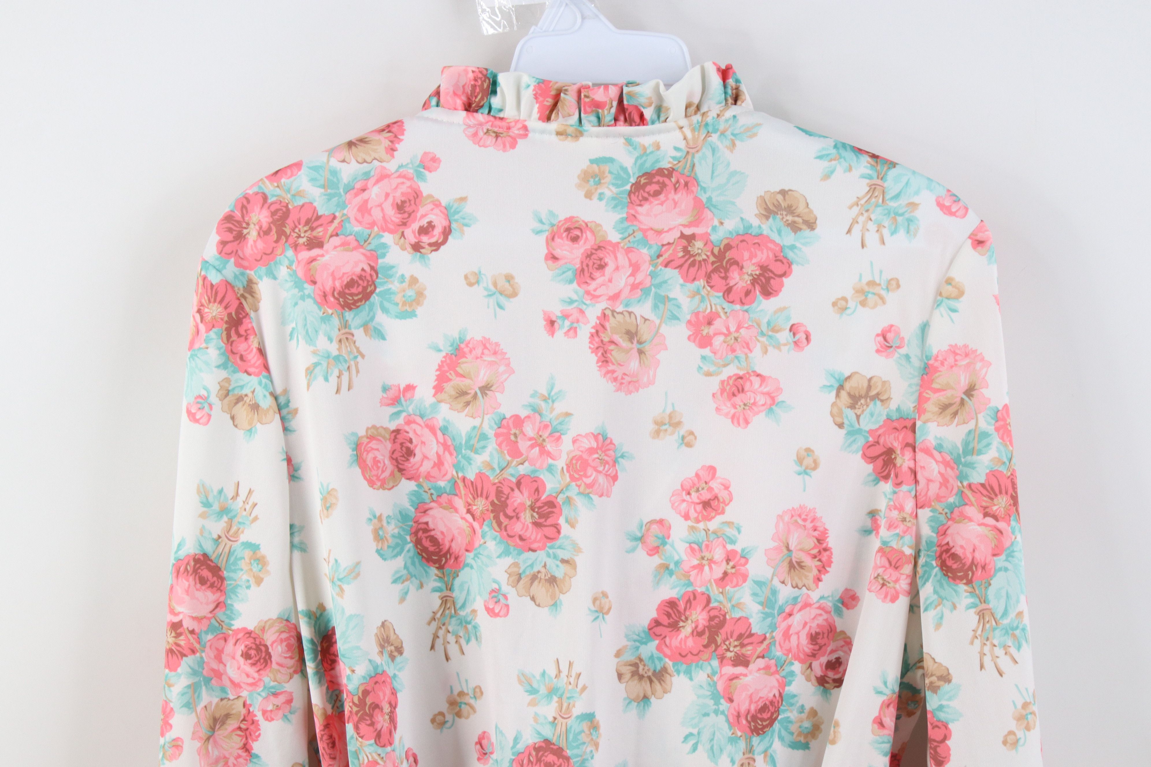 Vintage Vintage 70s Mid Century Modern MCM Flower Knit Shirt Top US Size XL / US 12-14 / IT 48-50 - 12 Thumbnail