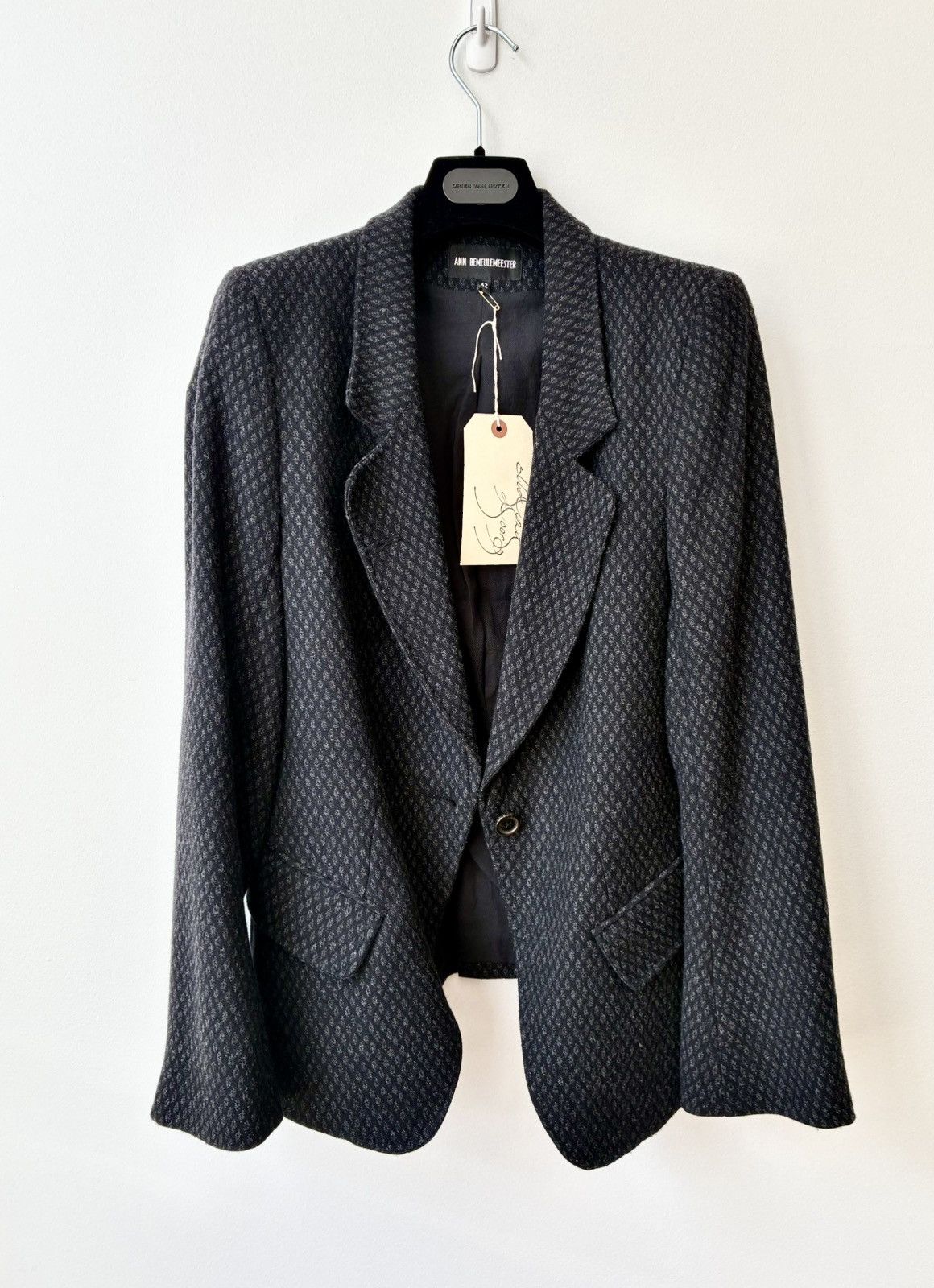 Ann Demeulemeester Ann Demeulemeester Archive Diamond Print One Button Blazer Size US XS / EU 42 / 0 - 2 Thumbnail