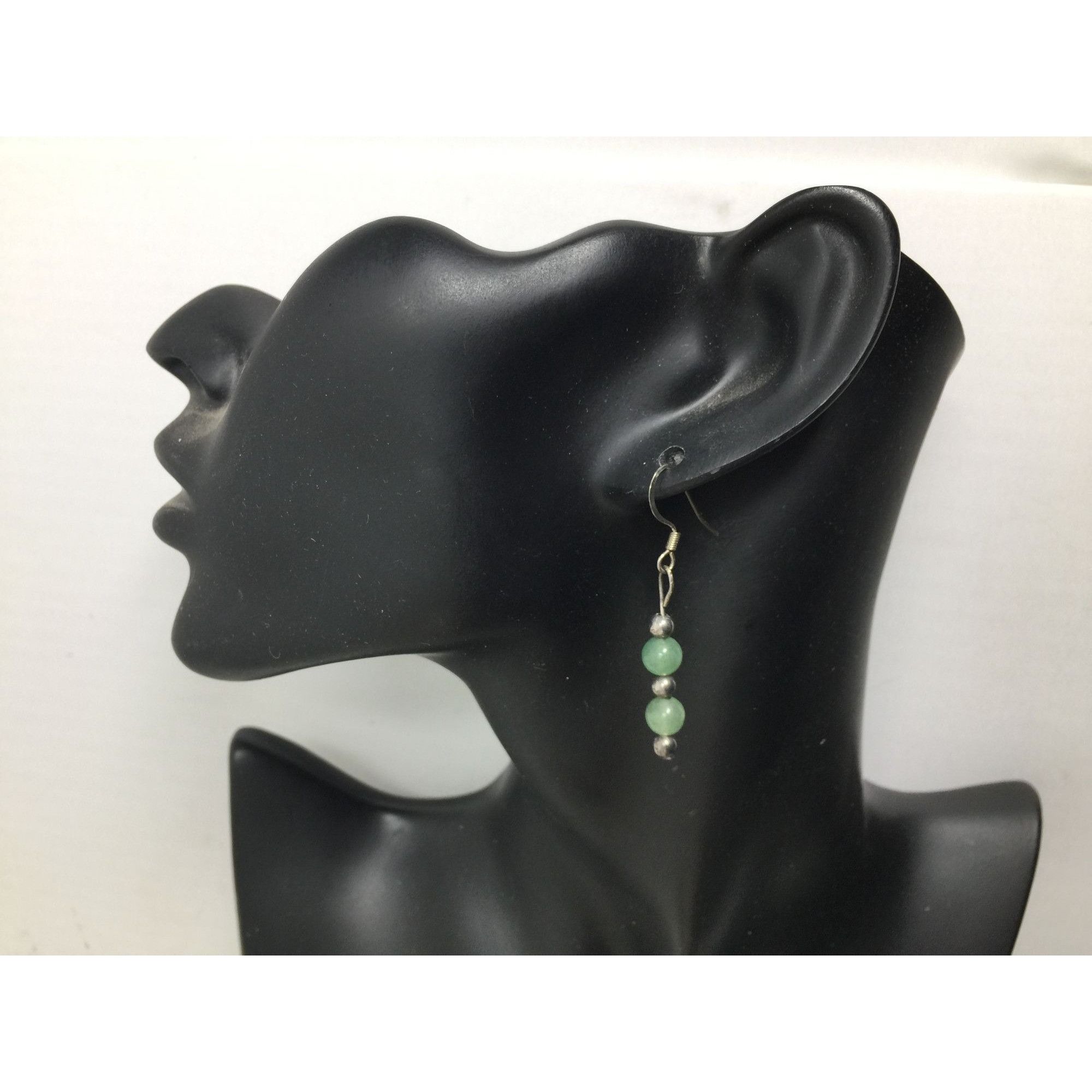 Other Women's Translucent Green & Silver Tone Beaded Dangle Earrin Size ONE SIZE - 1 Thumbnail
