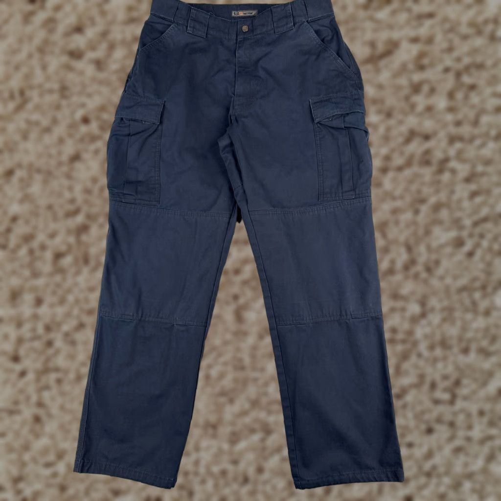 Vintage 5.11 Tactical Pants Mens Large Blue Cargo Rip-Stop Fabric Double Knee Gusset 31" Size US 33 - 1 Thumbnail