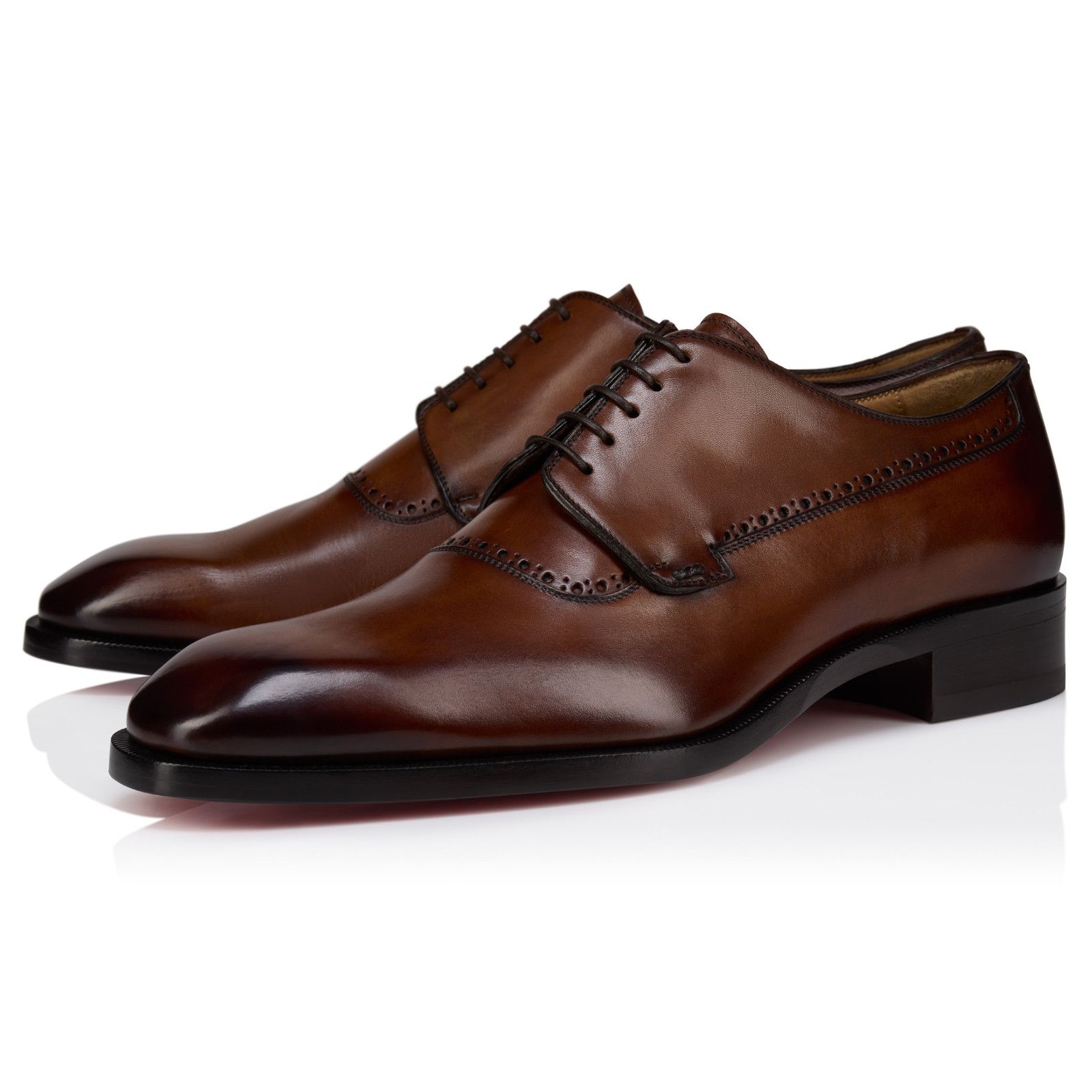 Christian Louboutin Christian Louboutin Sartoby Flat Brown Leather Derby 45 12 Size US 12 / EU 45 - 1 Thumbnail