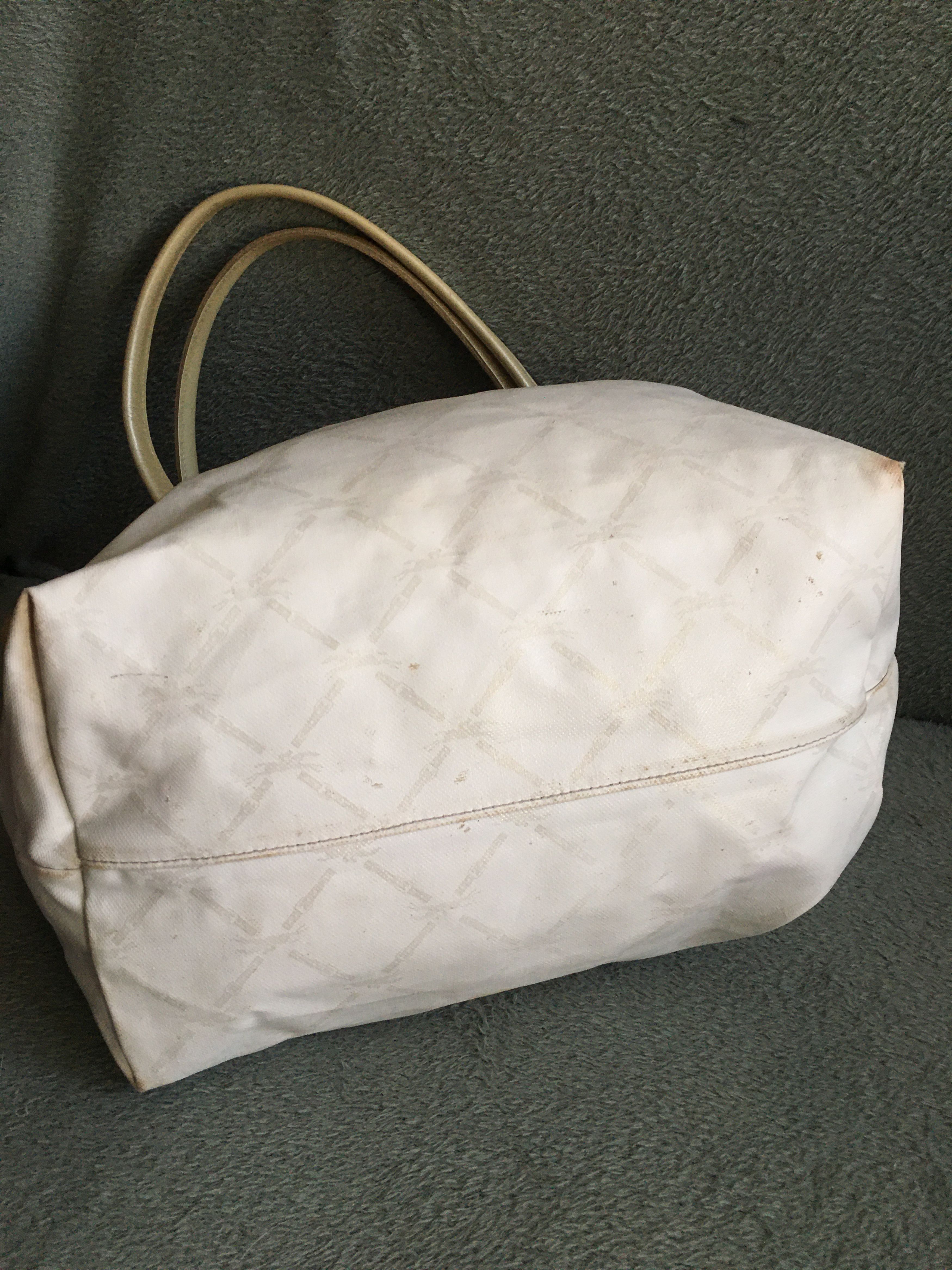 Longchamp Longchamp White Logo Print Coated Canvas Le Pliage Tote Bag Size ONE SIZE - 11 Thumbnail