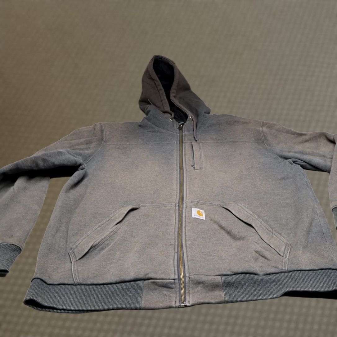 Carhartt VINTAGE Carhartt Jacket Men XL Gray Rain Defender Full Zip Quilted Hoodie Lined Outdoor Size US XL / EU 56 / 4 - 1 Thumbnail