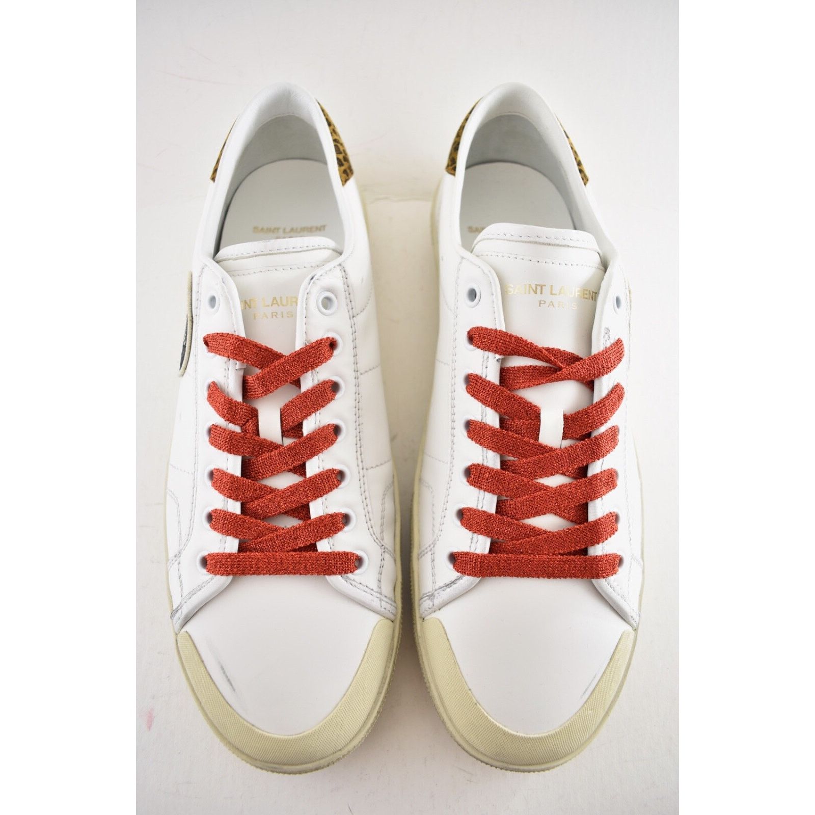 Yves Saint Laurent Saint Laurent Mens SL 37 Court Diamond White Flat Low Top Size US 11 / EU 44 - 7 Thumbnail